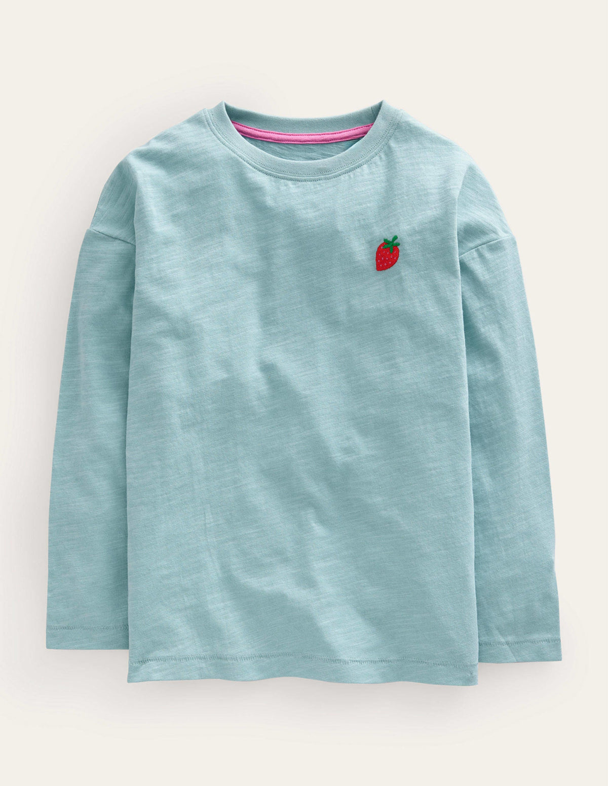 Embroidered Motif T-shirt-Ivory/Bluejay Stripe Toadstool - Image 1