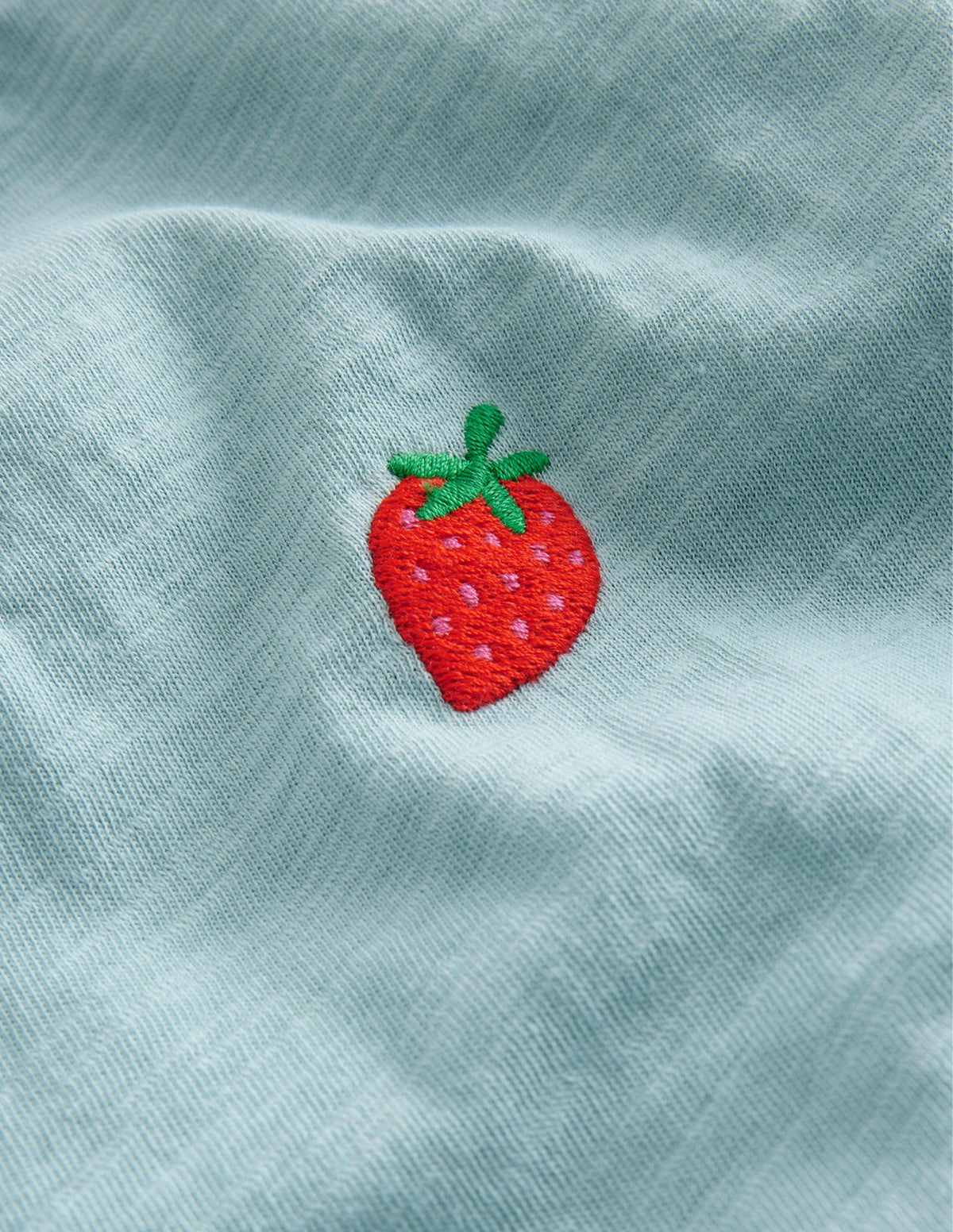 Embroidered Motif T-shirt-Ivory/Bluejay Stripe Toadstool - Image 3