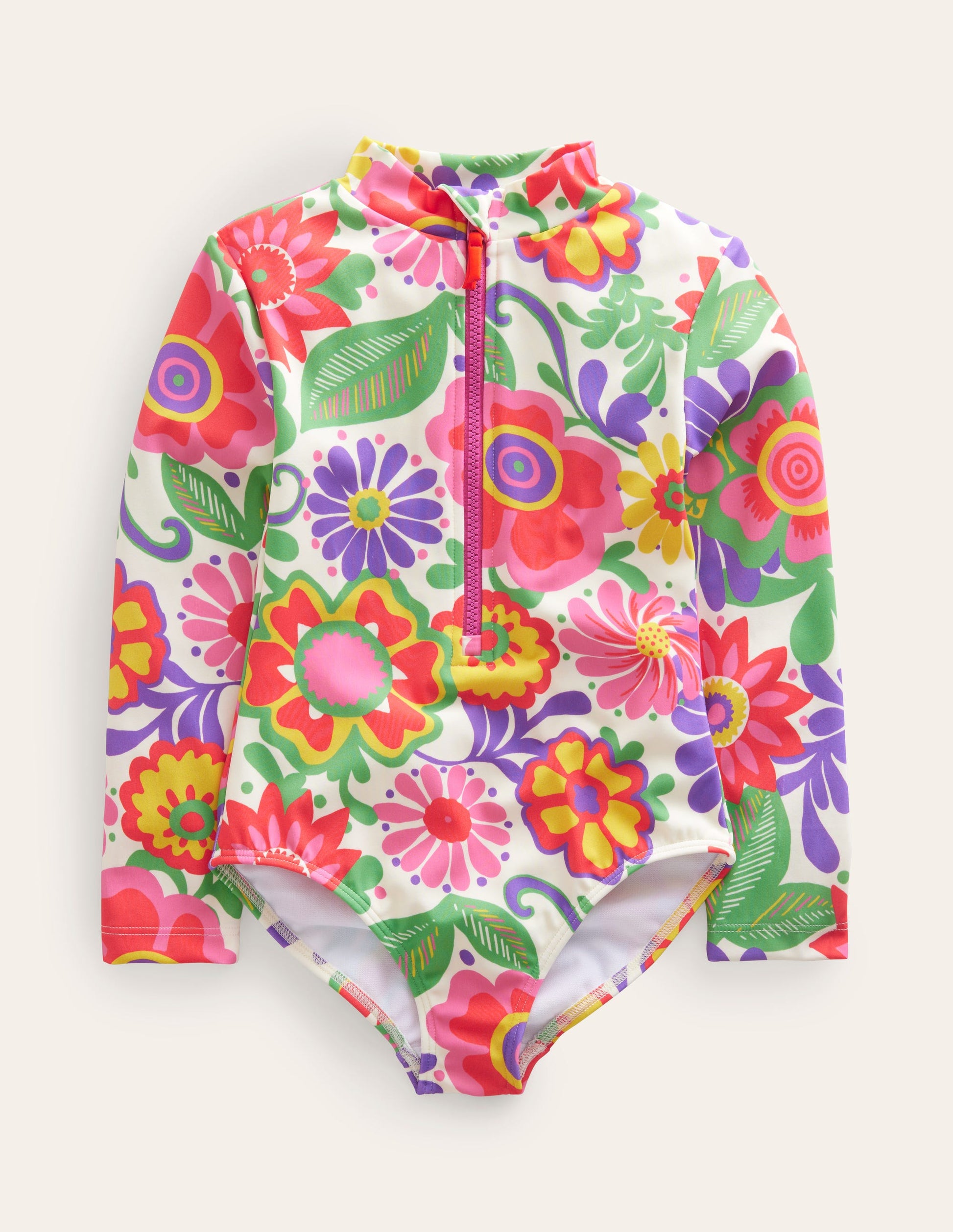 Long-sleeved Swimsuit-Multi Festival Flower-1
