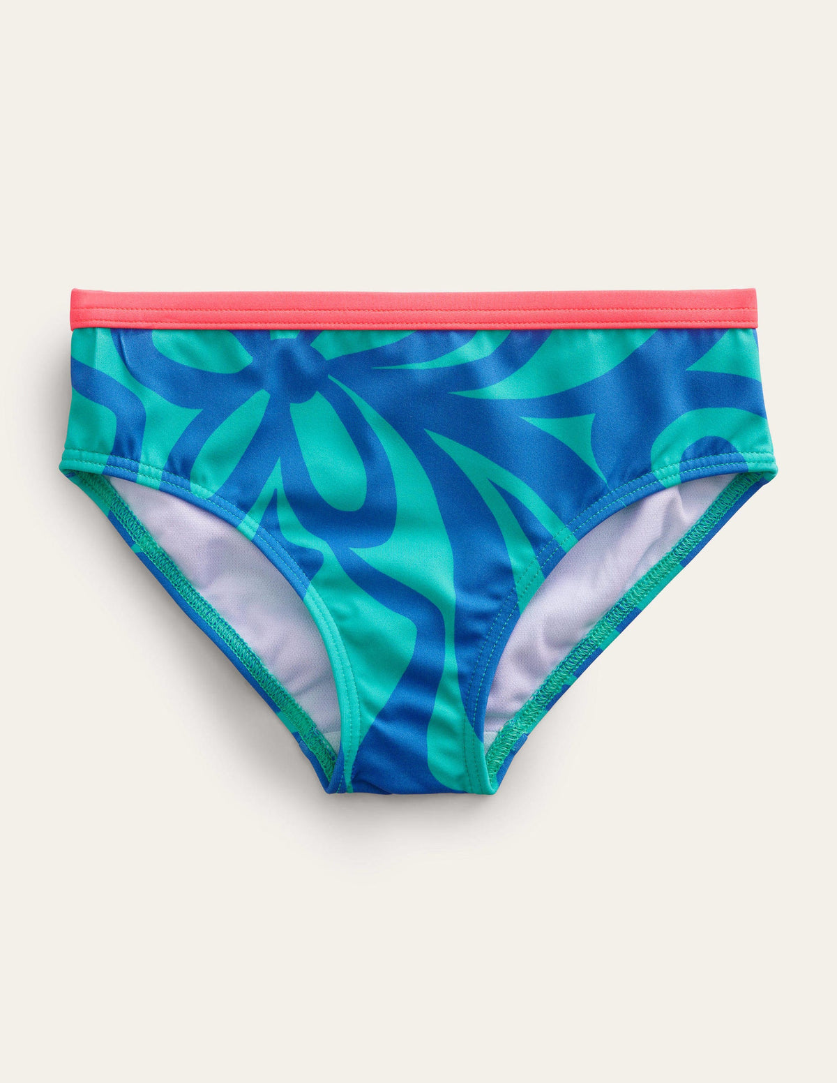 Patterned Bikini Bottoms-Tropical Green Summer Stencil-1