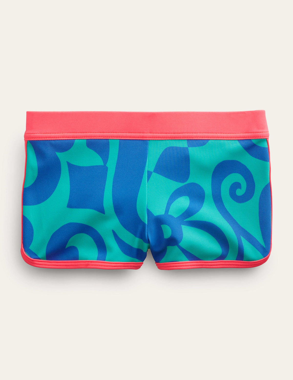 Patterned Swim Shorts-Tropical Green Summer Stencil-1