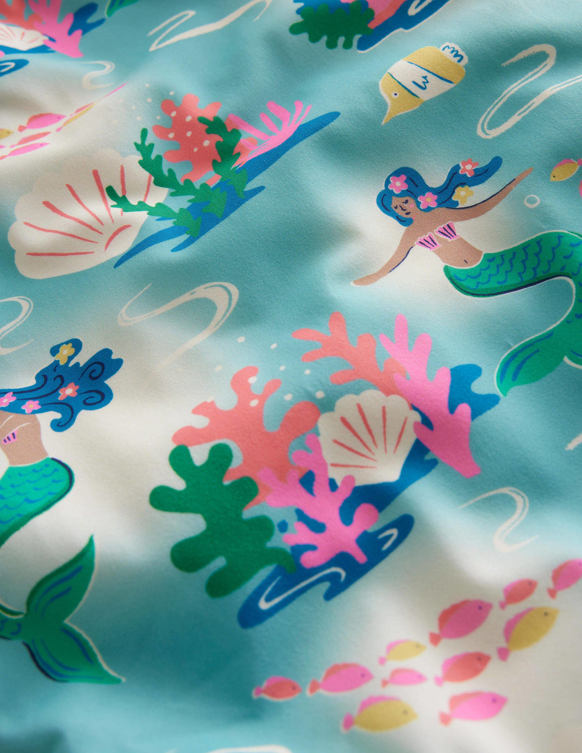 Cross-back Printed Swimsuit-Aqua Sea Magical Mermaid Ombre - Image 3