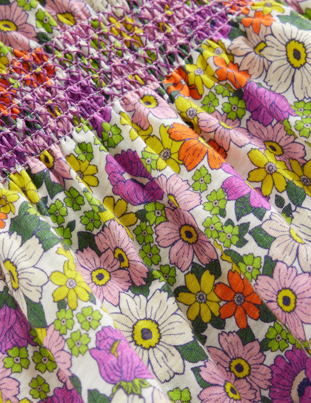 Printed Holiday Dress-Ivory and Radiant Orchid - Image 3