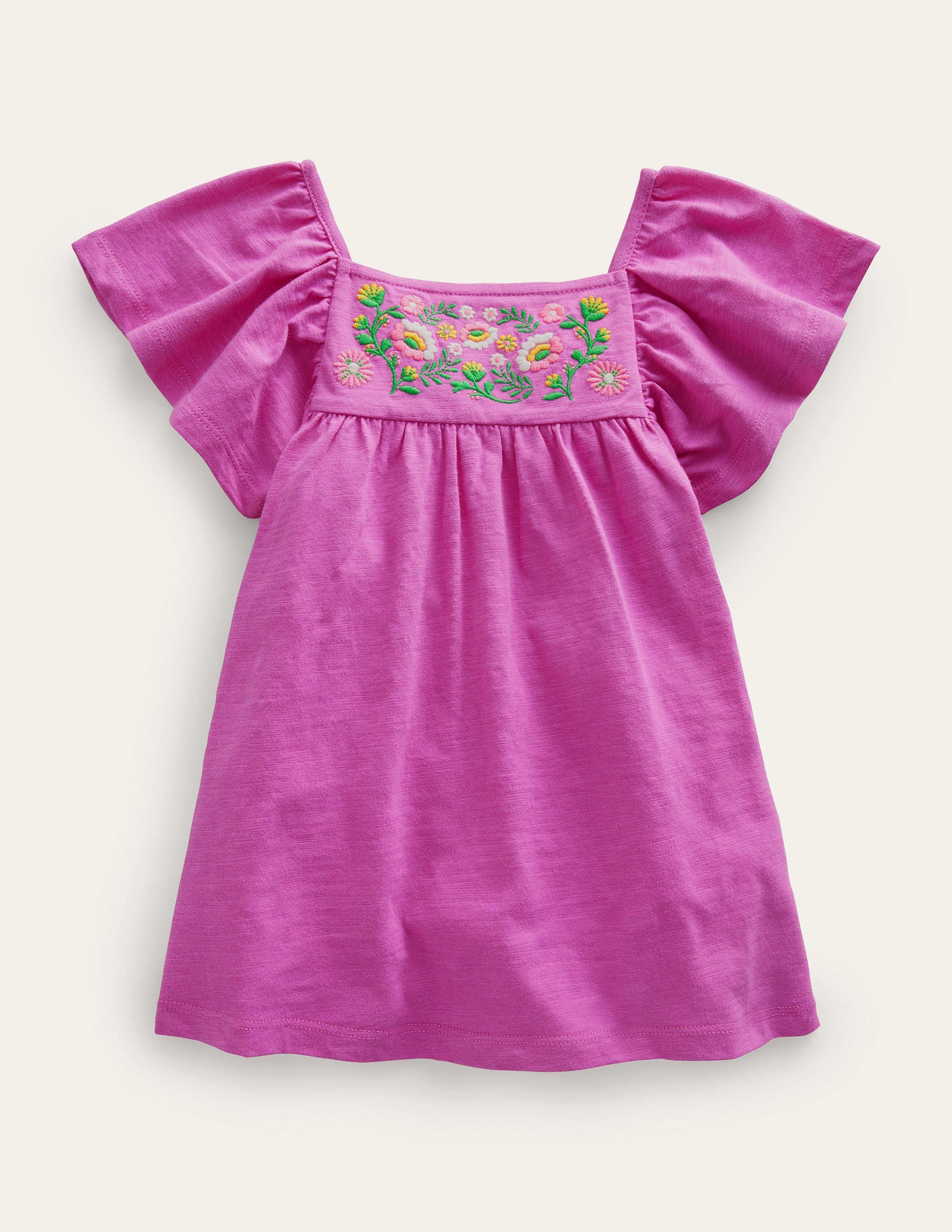 Embroidered Jersey Top-Radiant Orchid Purple - Image 1