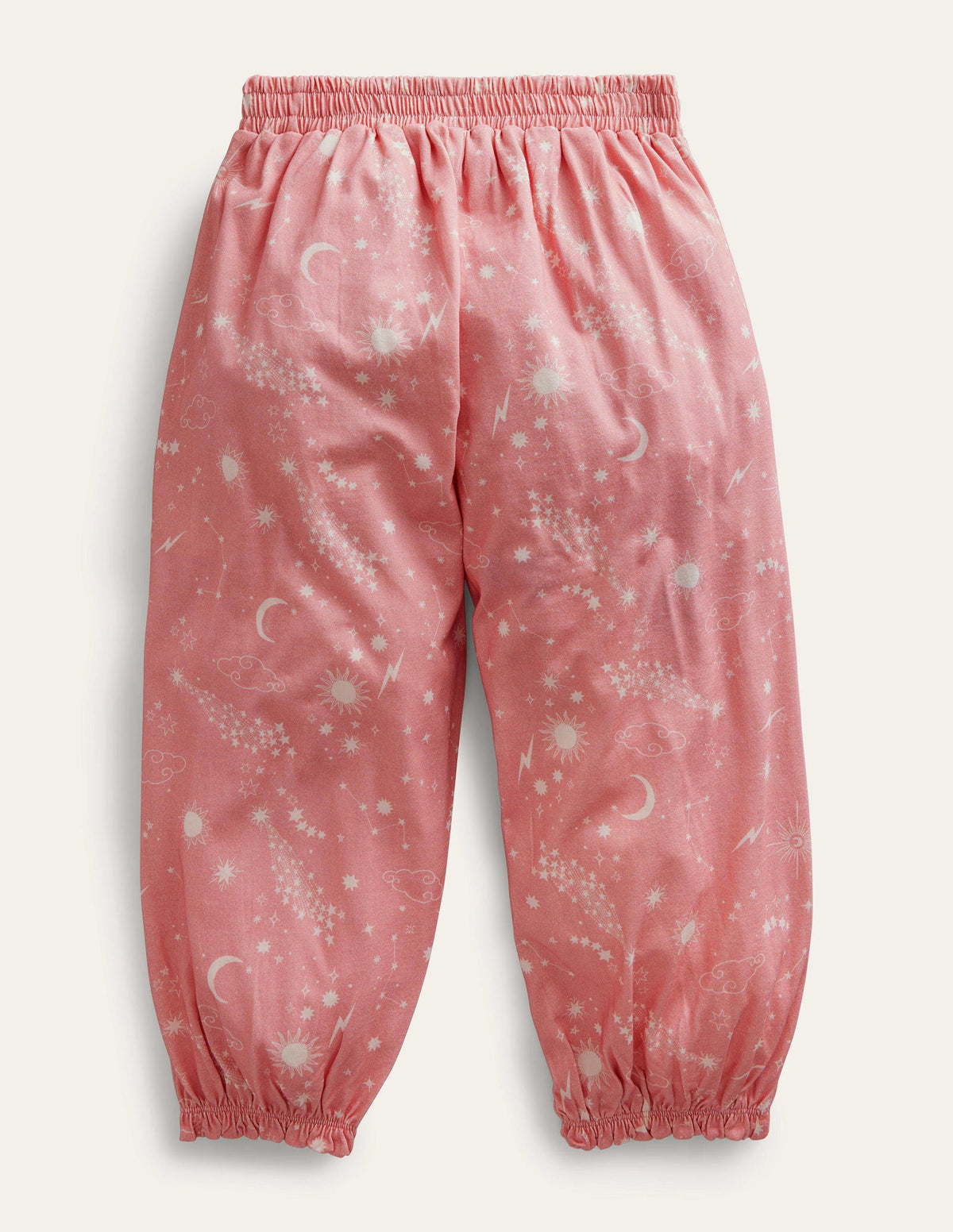 Jersey Harem Trousers-Peach Punch Pink Stars-2