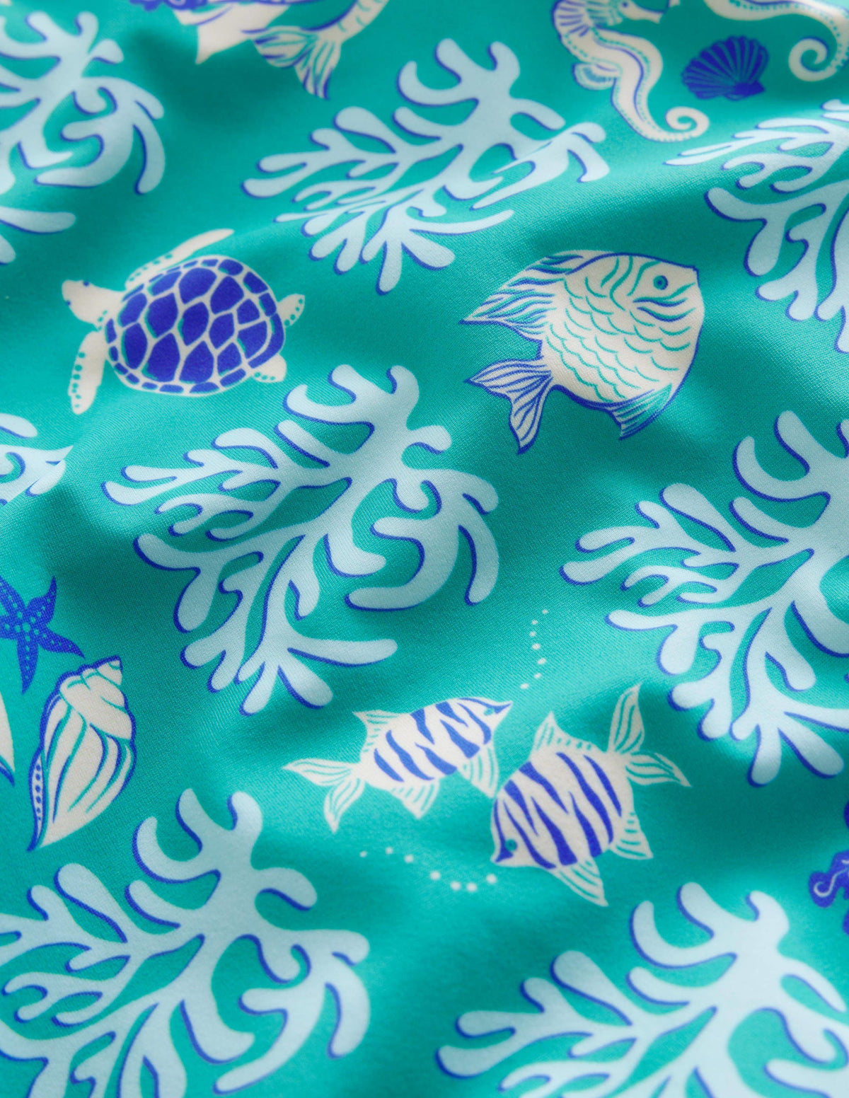 Printed Puff-sleeved Swimsuit-Tropical Spring Lagoon - Image 3