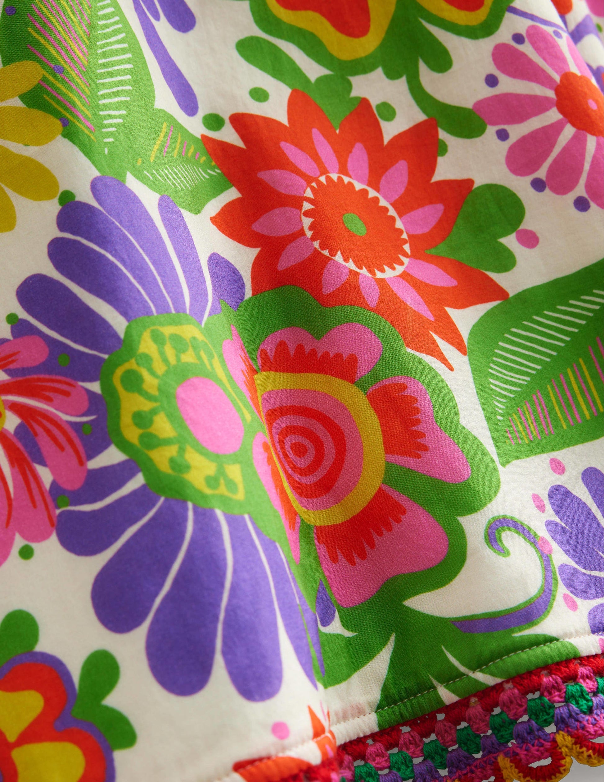 Towelling Poncho Hoodie-Multi Festival Floral-3