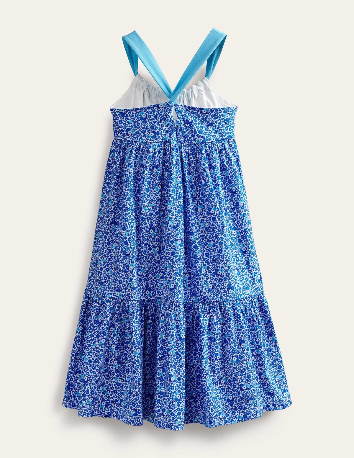 Tiered Jersey Maxi Dress-Cabana Blue Floral-2