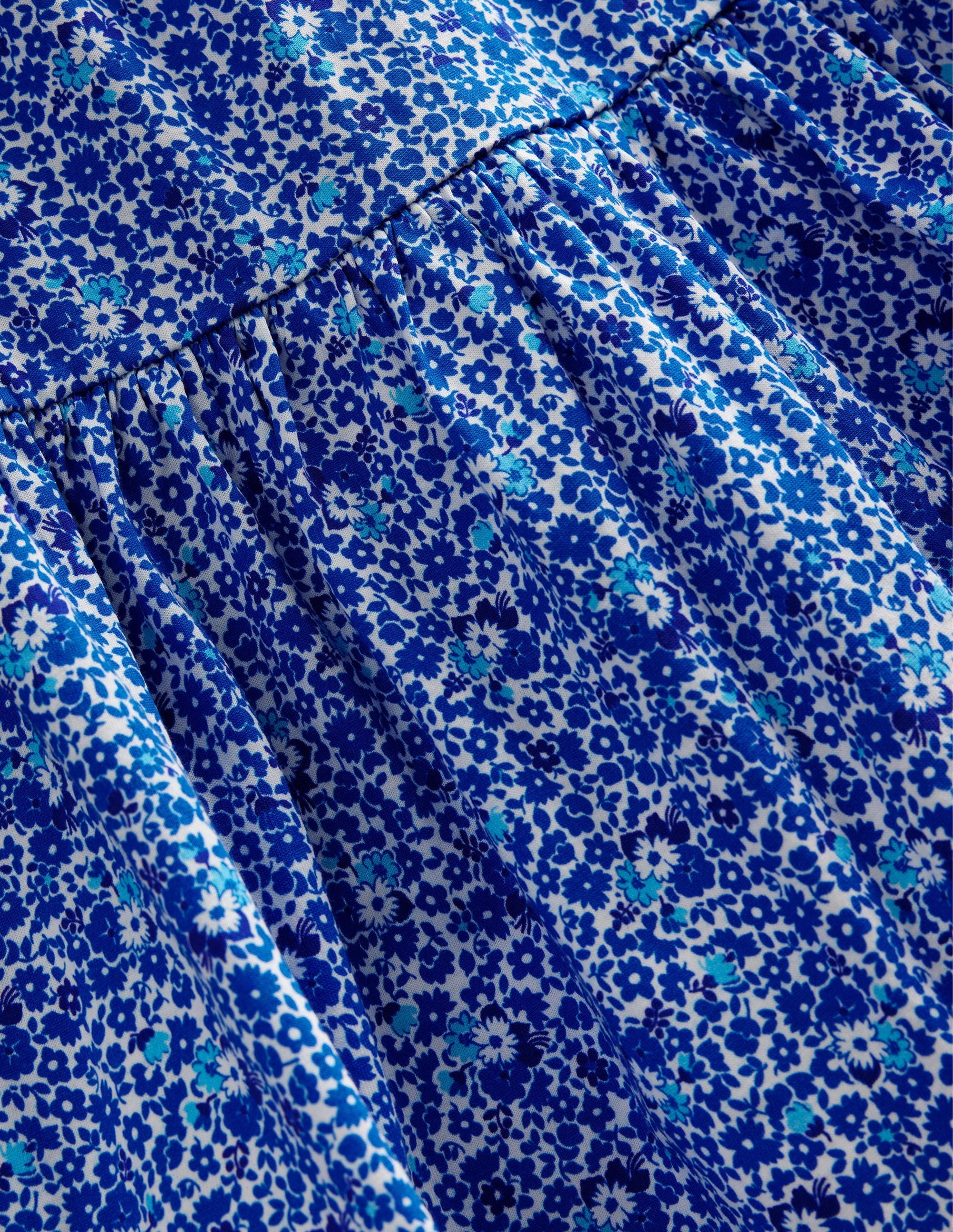 Tiered Jersey Maxi Dress-Cabana Blue Floral - Image 3