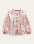 Jersey Embroidered top-Provence Dusty Pink