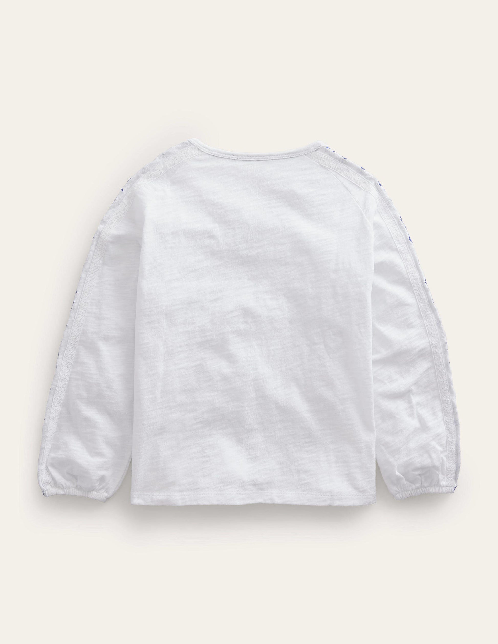 Jersey Embroidered top-White-2