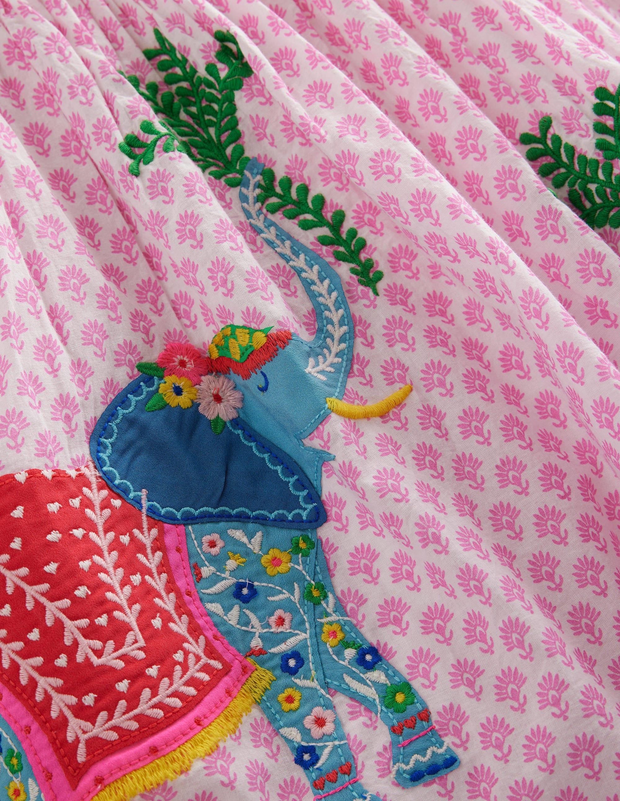 Appliqué Woven Dress-Plum Blossom Woodblock - Image 3