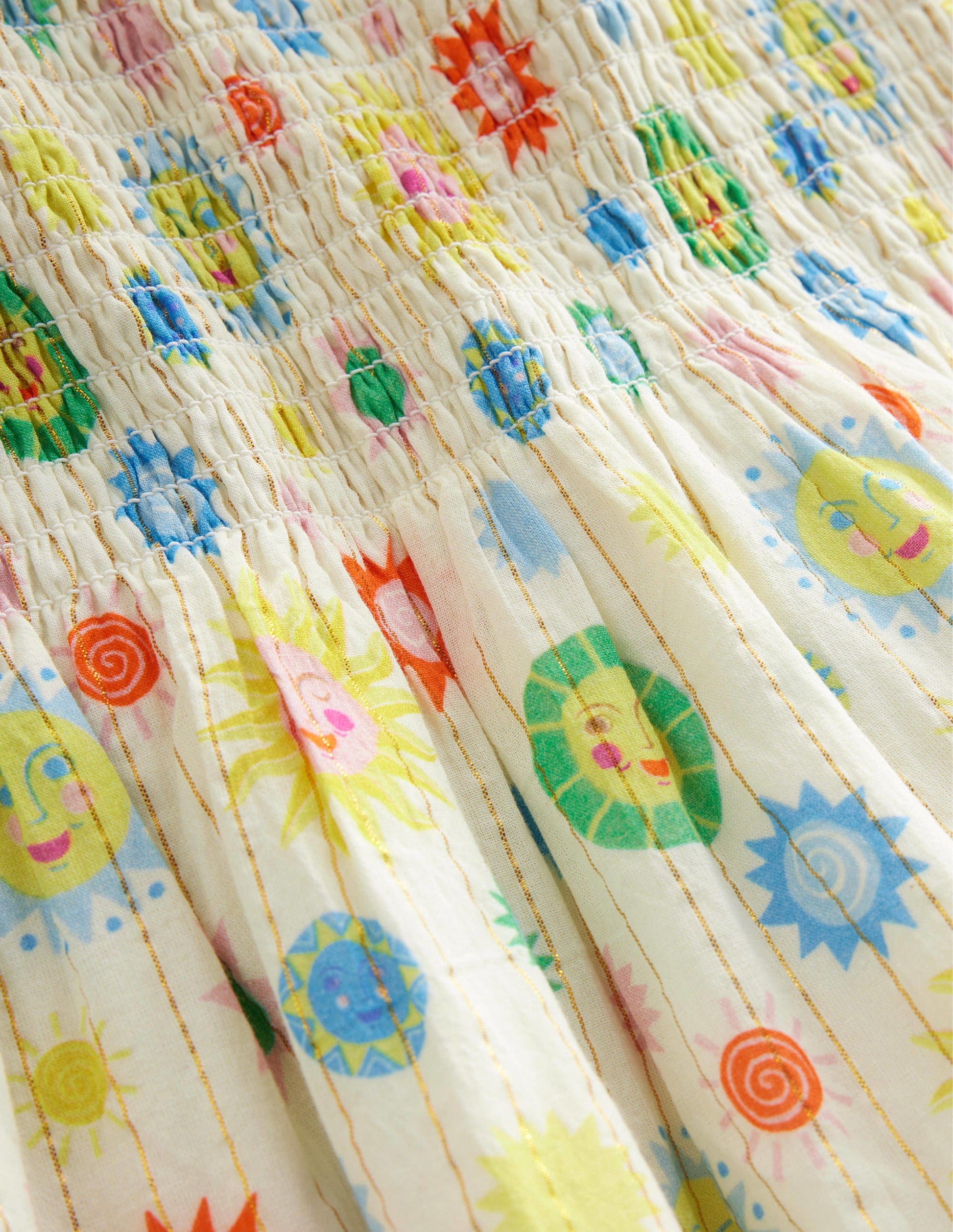 Shirred Woven Midi Dress-Ivory Pretty Suns-3