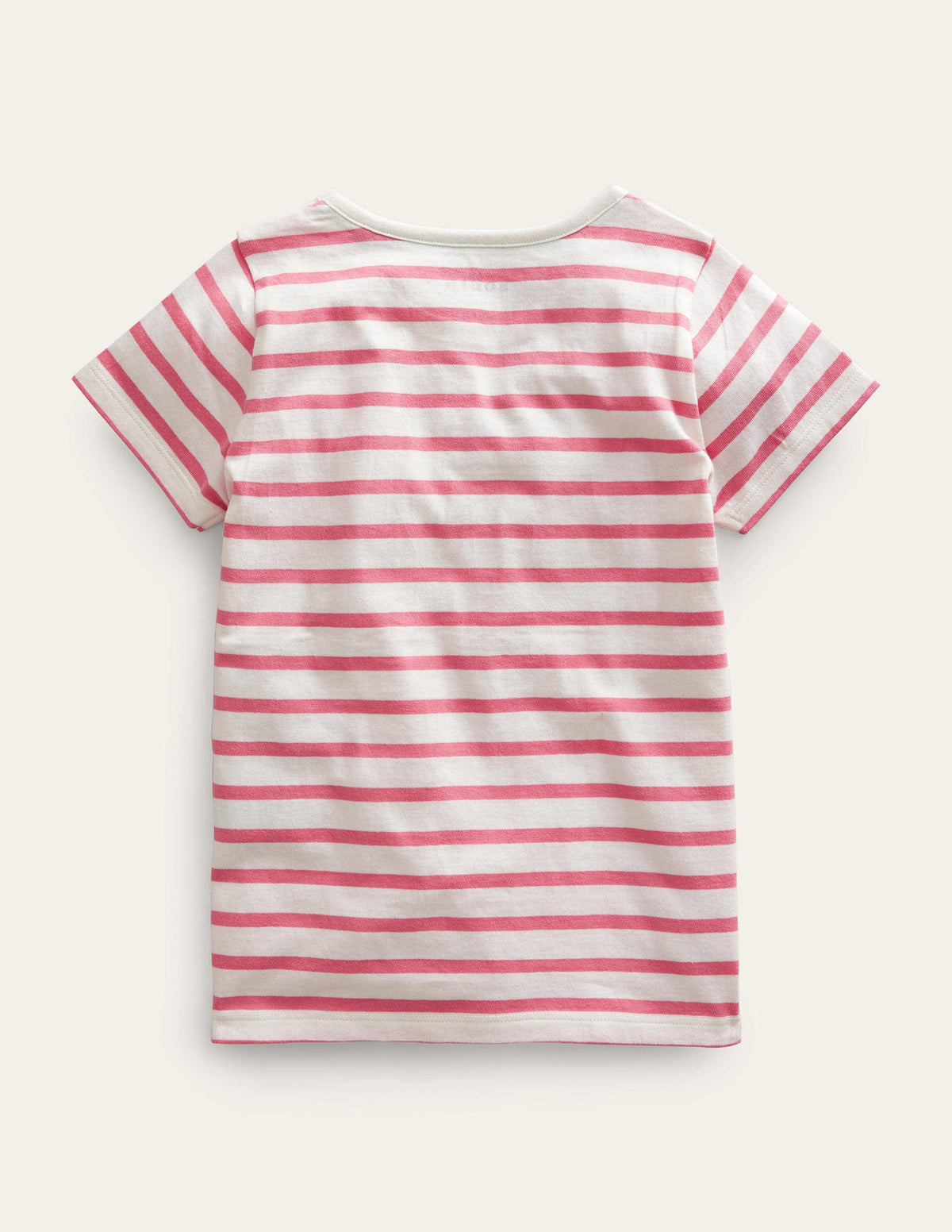 Appliqué T-Shirt-Peach Punch Pink/Ivory-2