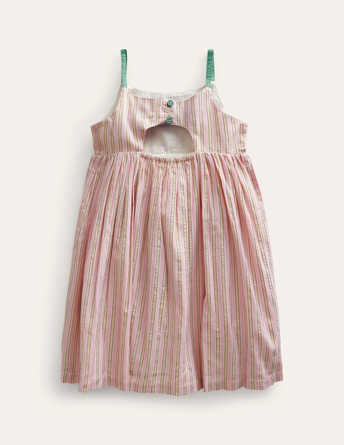 Back Detail Cut Out Dress-Lilac and Metallic Stripe-2