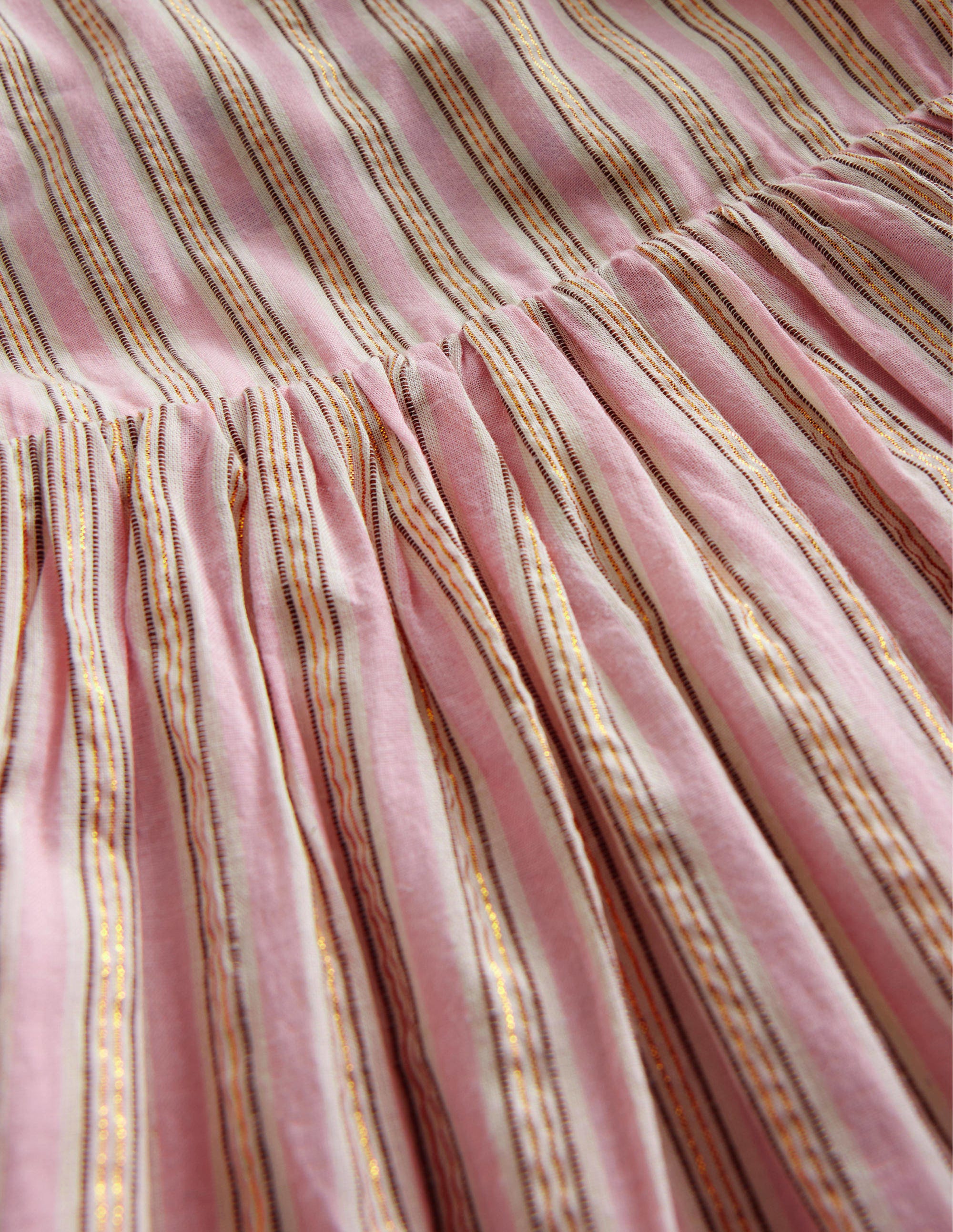 Back Detail Cut Out Dress-Lilac and Metallic Stripe - Image 3