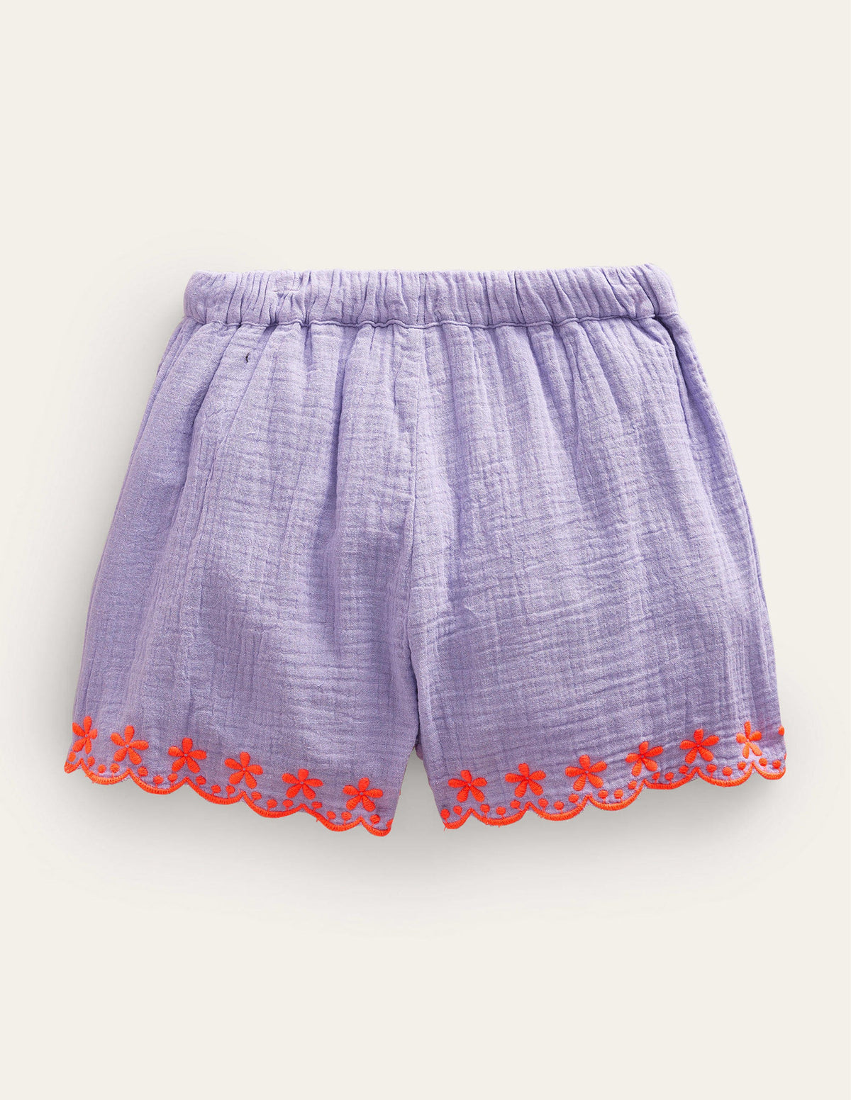 Embroidered Hem Shorts-Pretty Lavender - Image 2