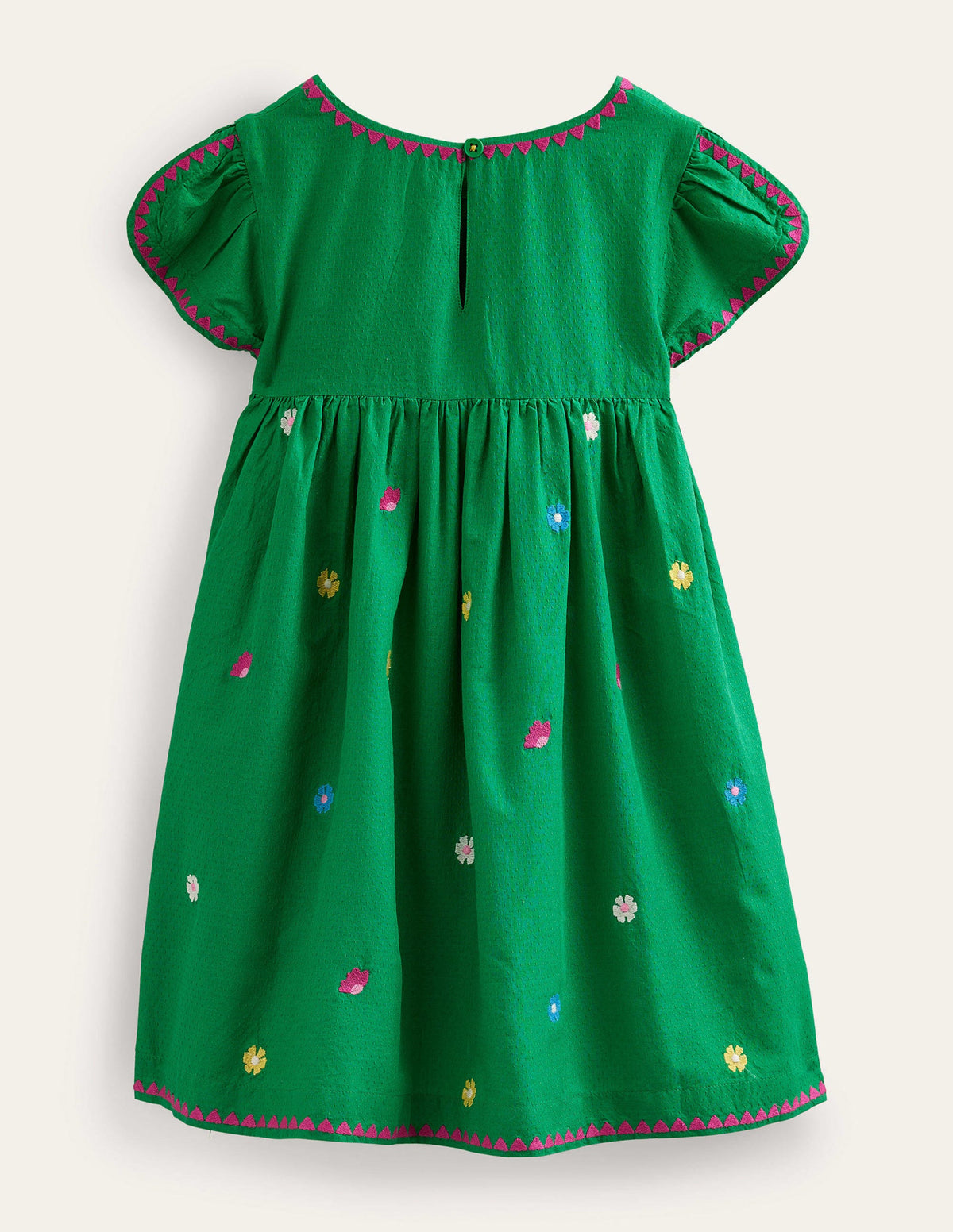 Embroidered Texture Dress-Rich Emerald-2
