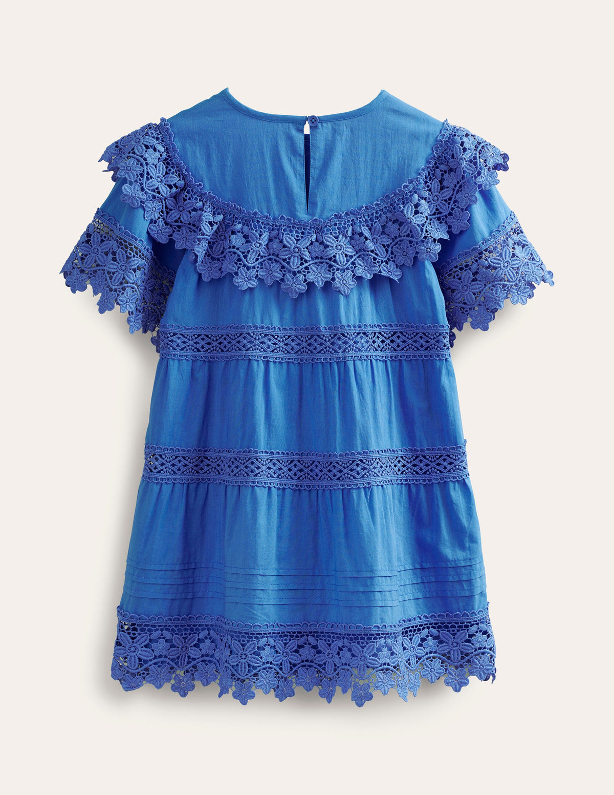 Lace Tiered Dress-Cabana Blue-2