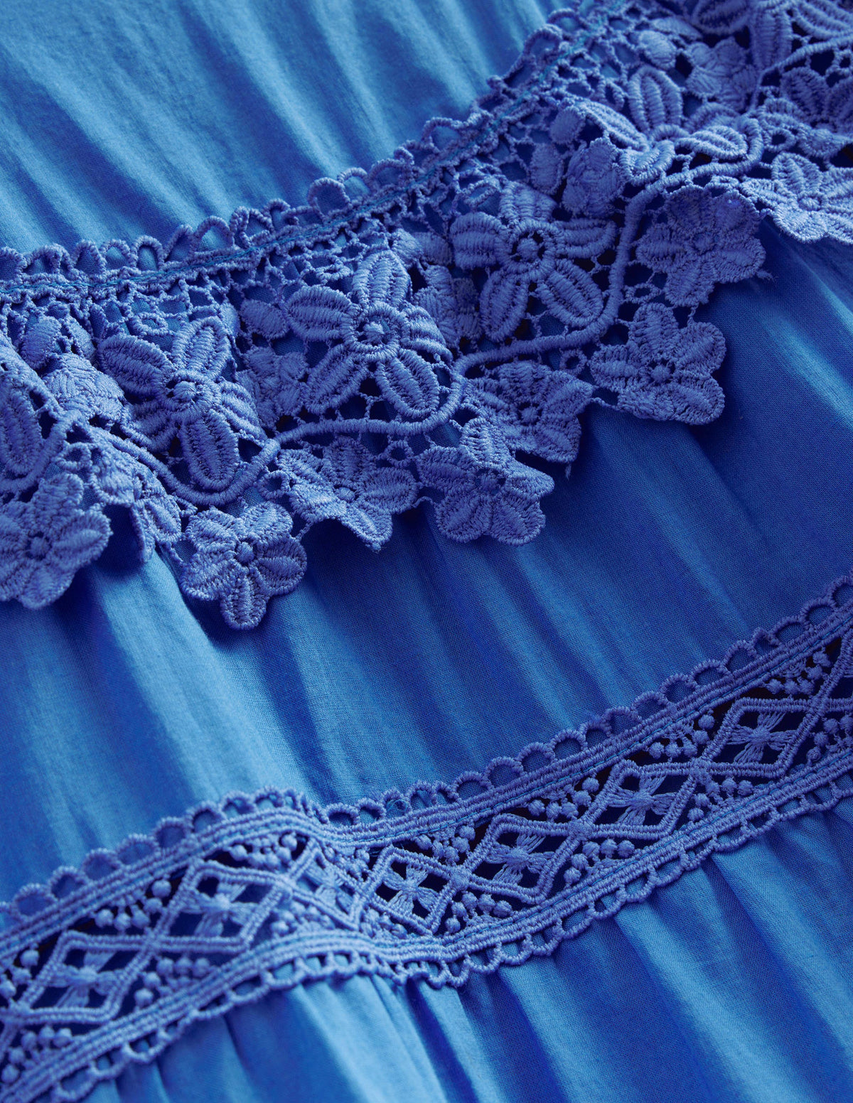 Lace Tiered Dress-Cabana Blue - Image 3
