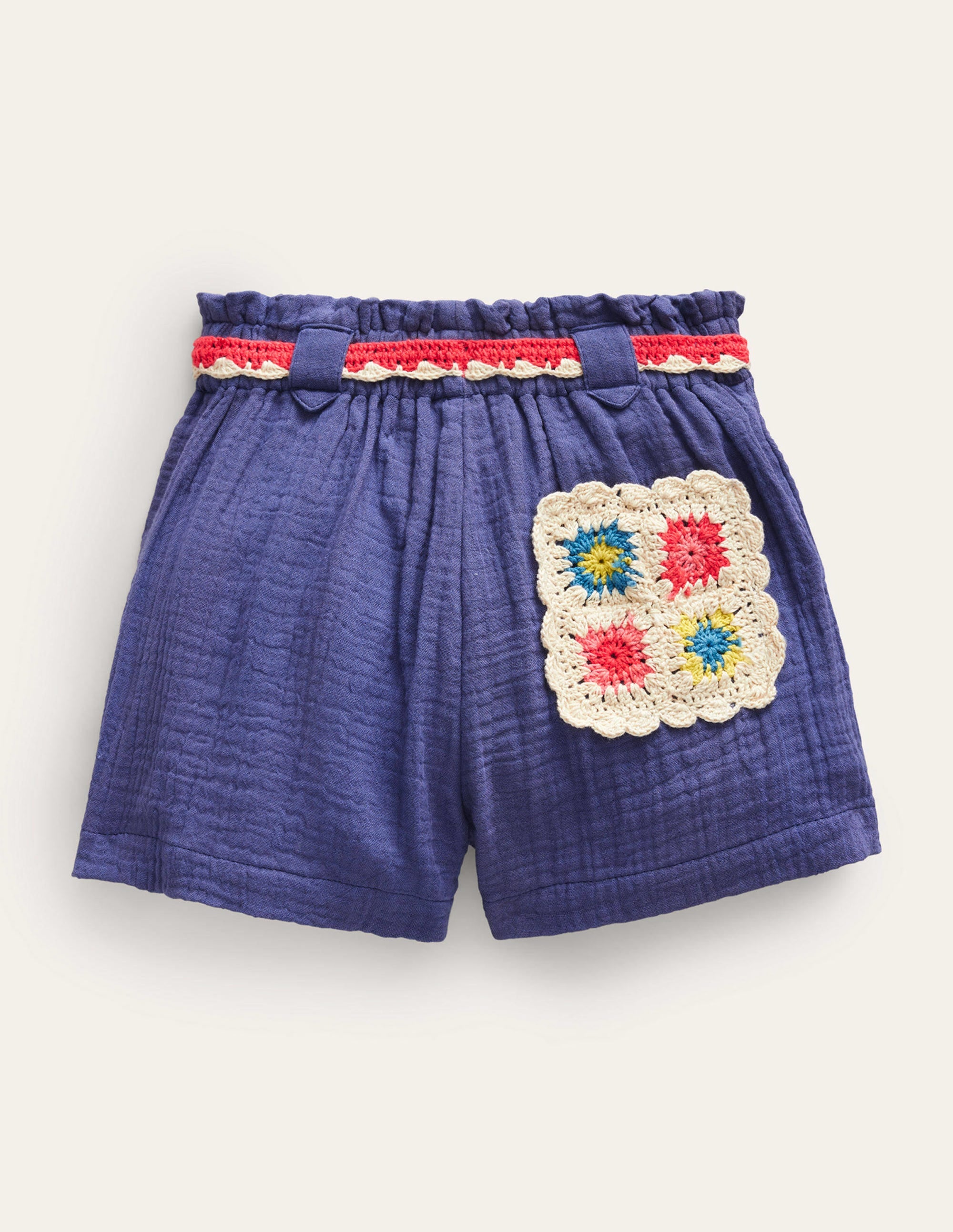 Crinkle Crochet Shorts-Soft Starboard - Image 2