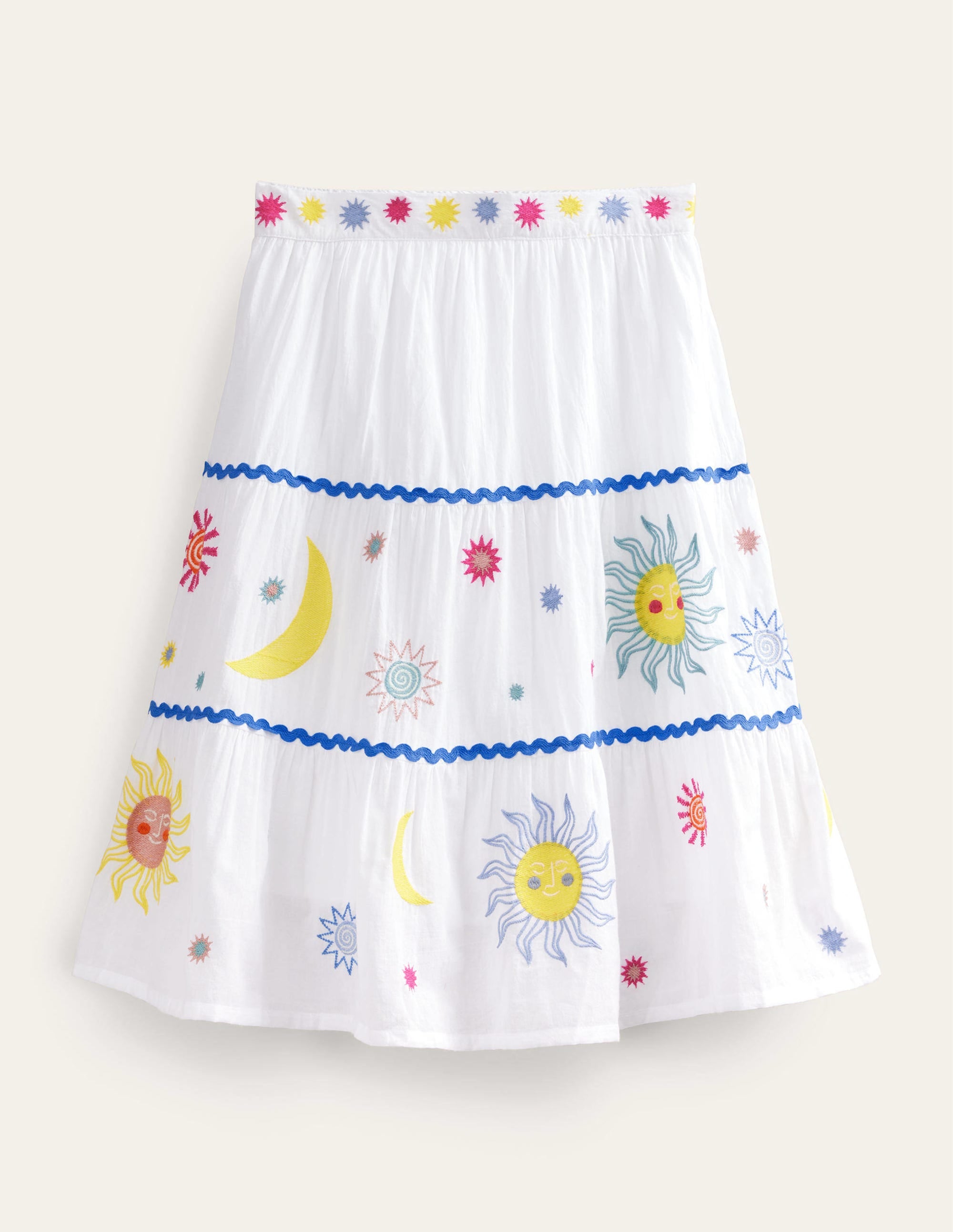 Celestial Appliqué Skirt-White - Image 1