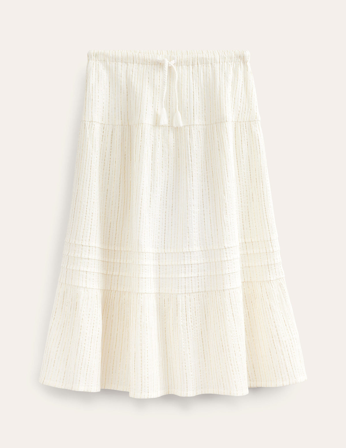 Metallic Maxi Skirt-Ivory - Image 1