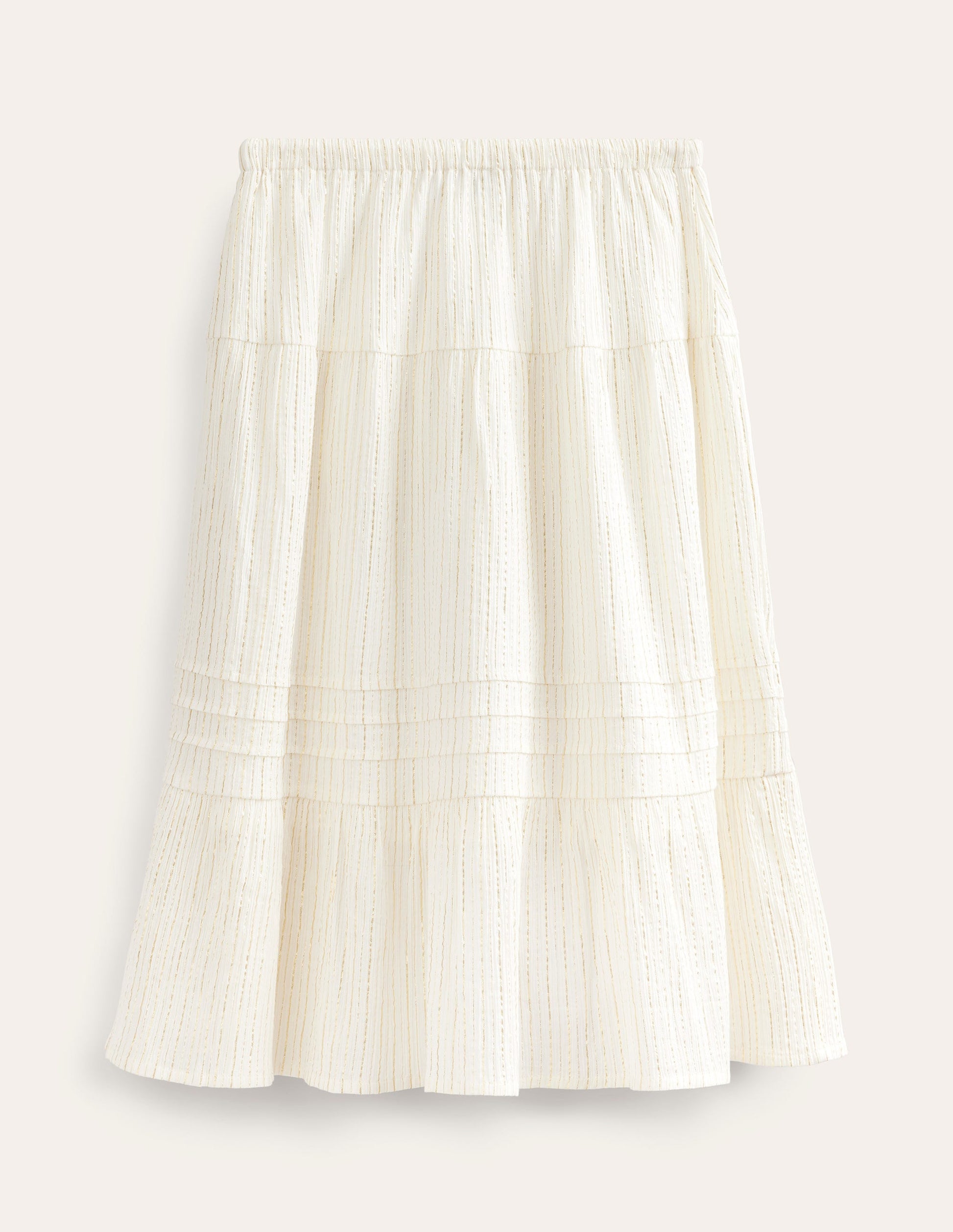Metallic Maxi Skirt-Ivory-2