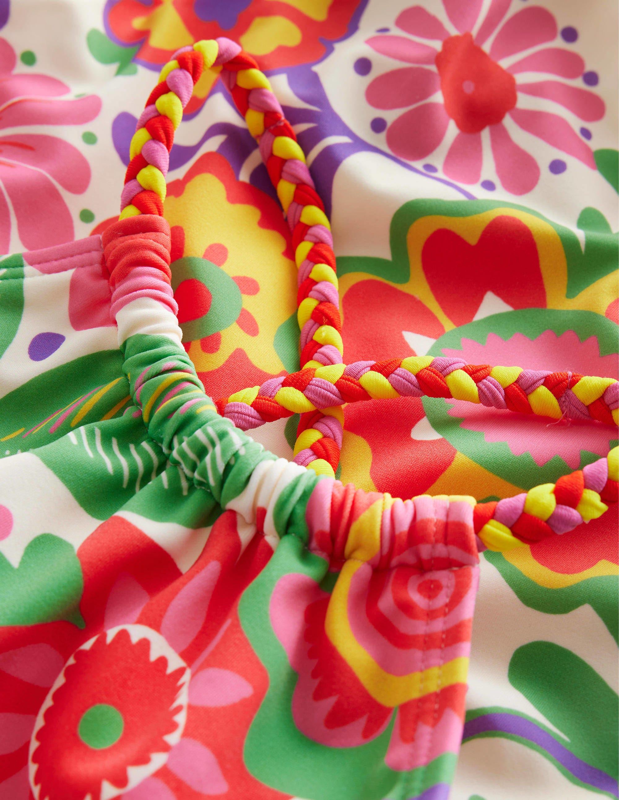 Braided Loop Back Swimsuit-Multi Festival Flower - Image 3