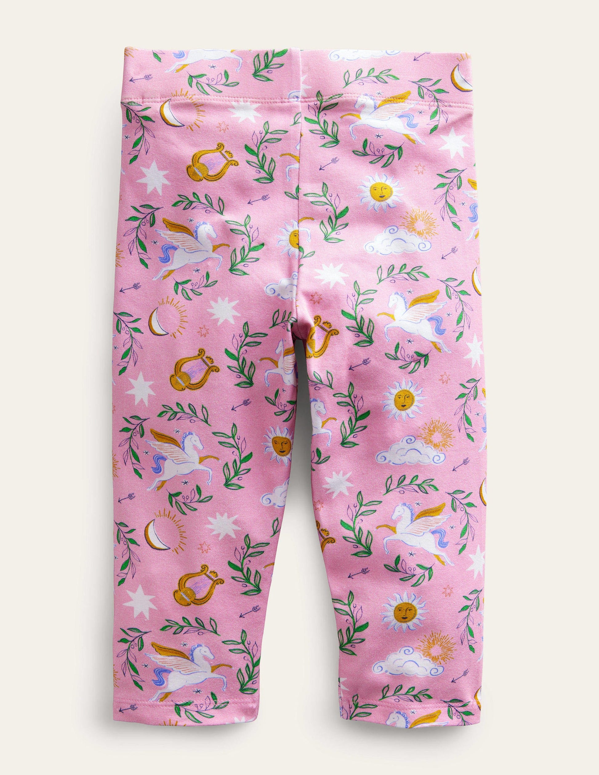Fun Cropped Leggings-Pink Greek Toile-2