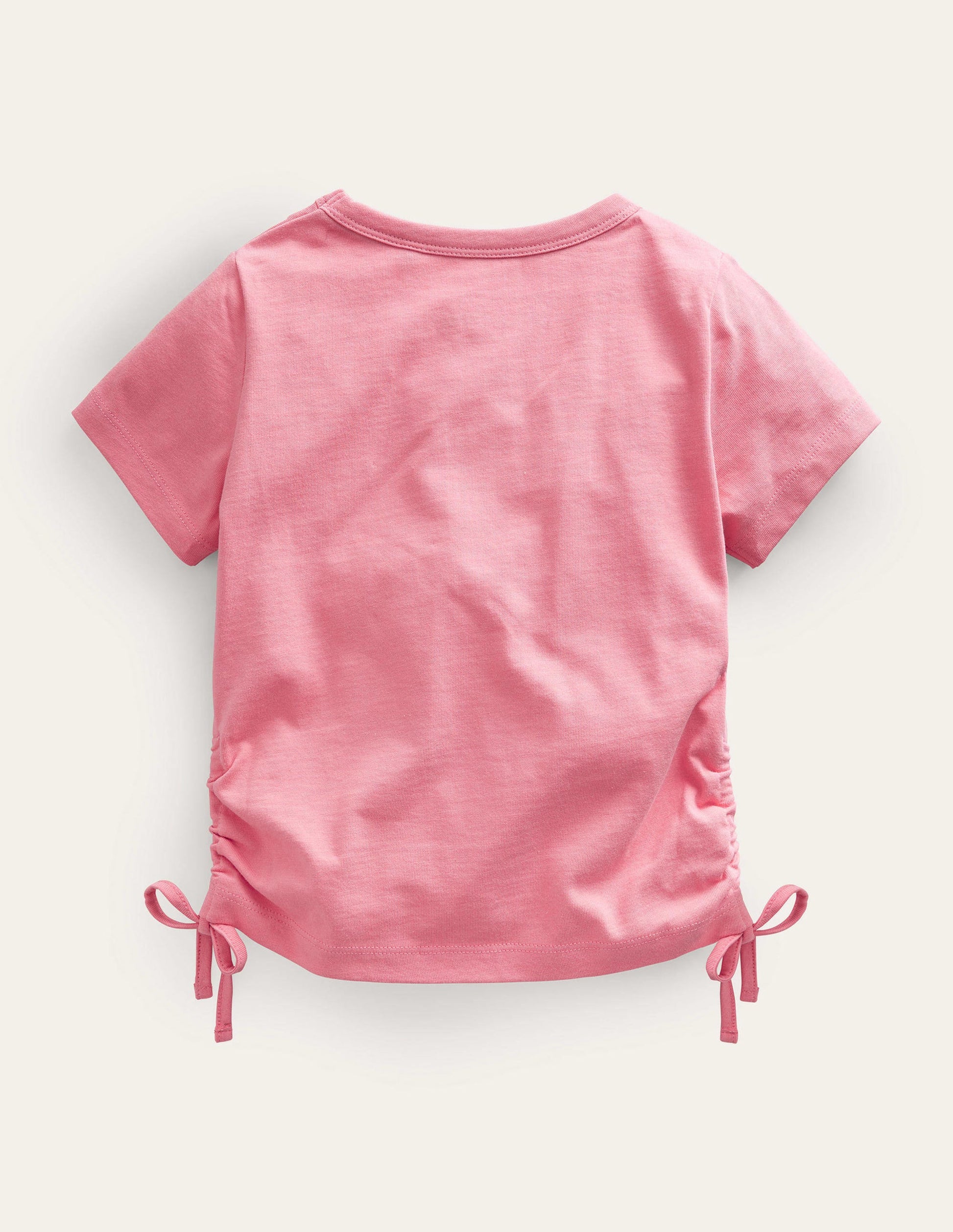 Ruched Side Tee-Peach Punch Pink-2