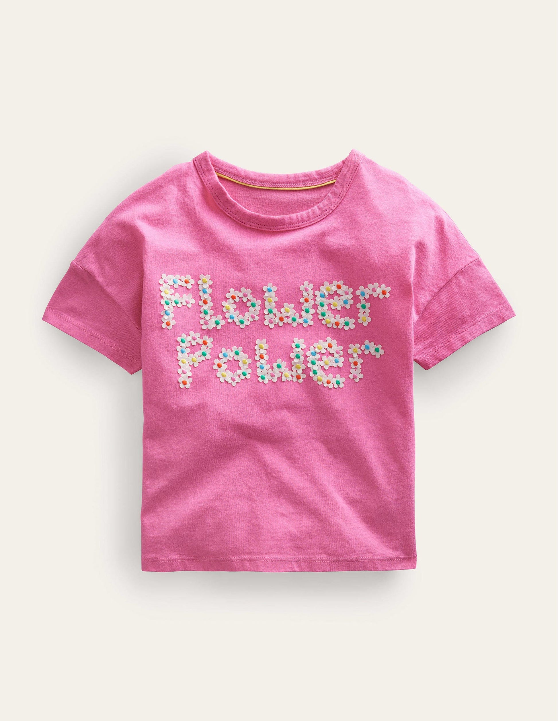 Flutter Slogan T-shirt-Bright Petal Pink-1