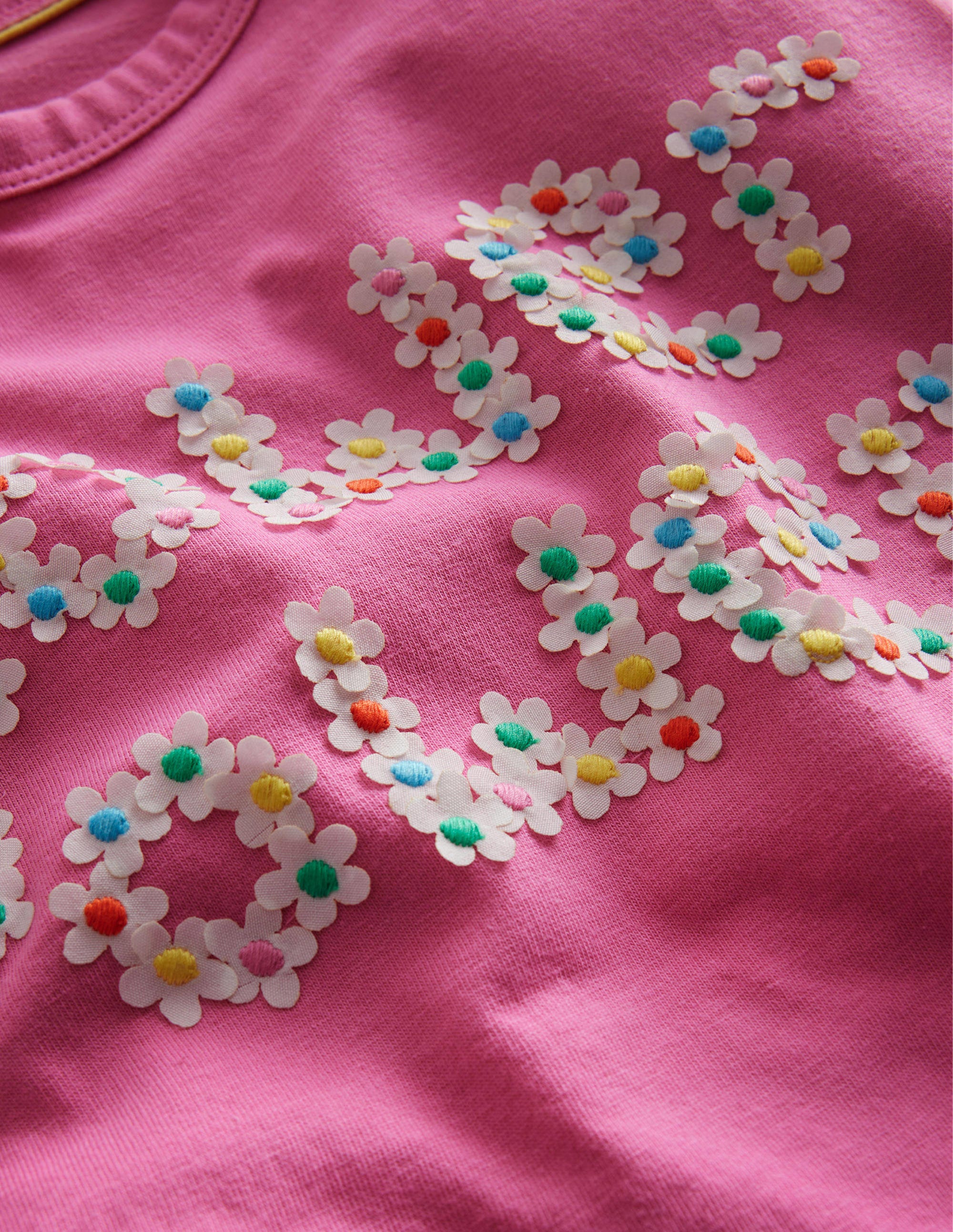 Flutter Slogan T-shirt-Bright Petal Pink - Image 3