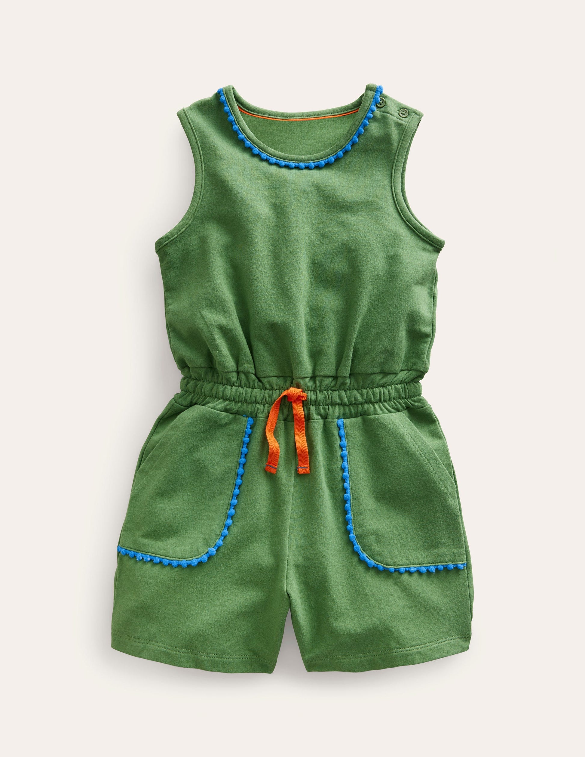Relaxed Jersey Playsuit-Safari Green-1