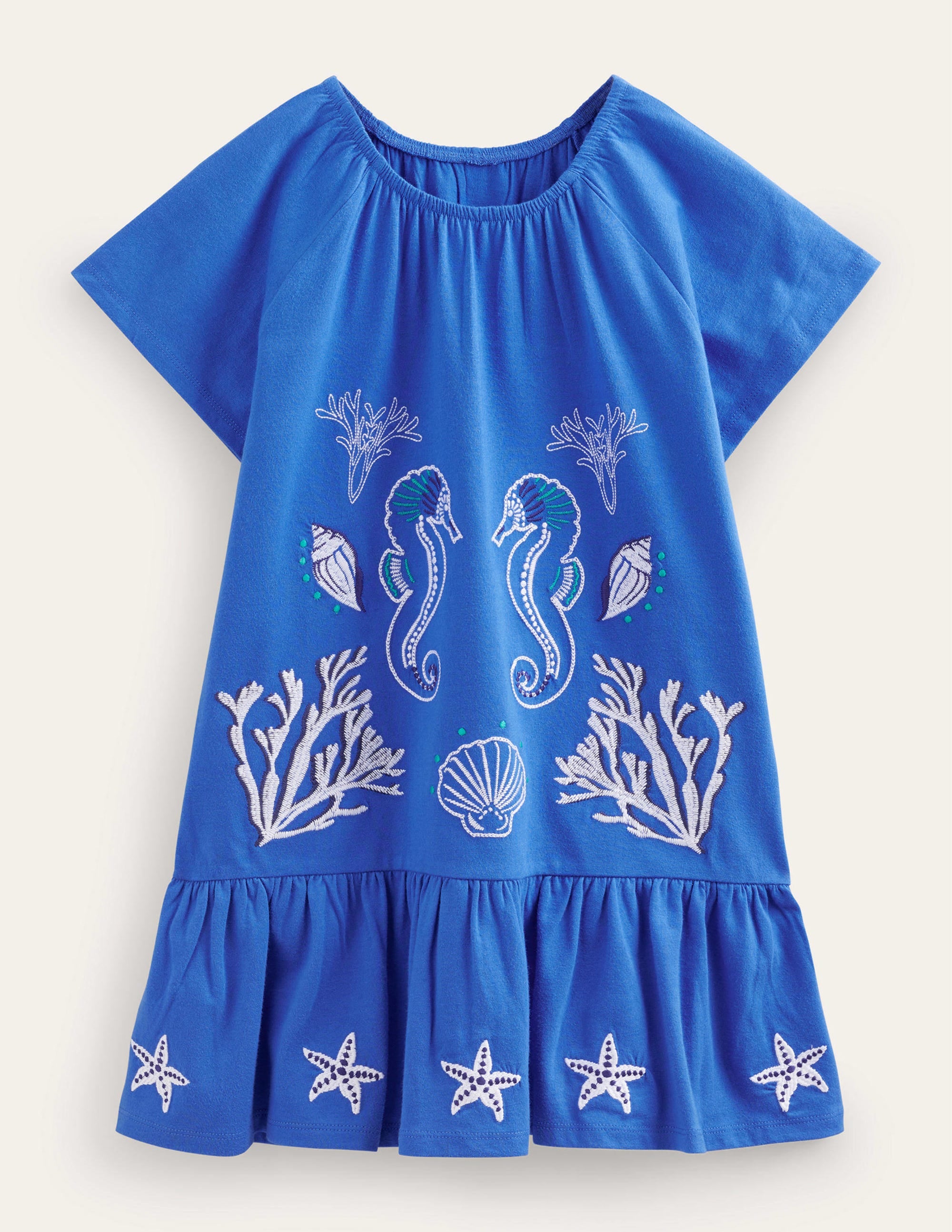Relaxed Waist Jersey Dress-Cabana Blue - Image 1