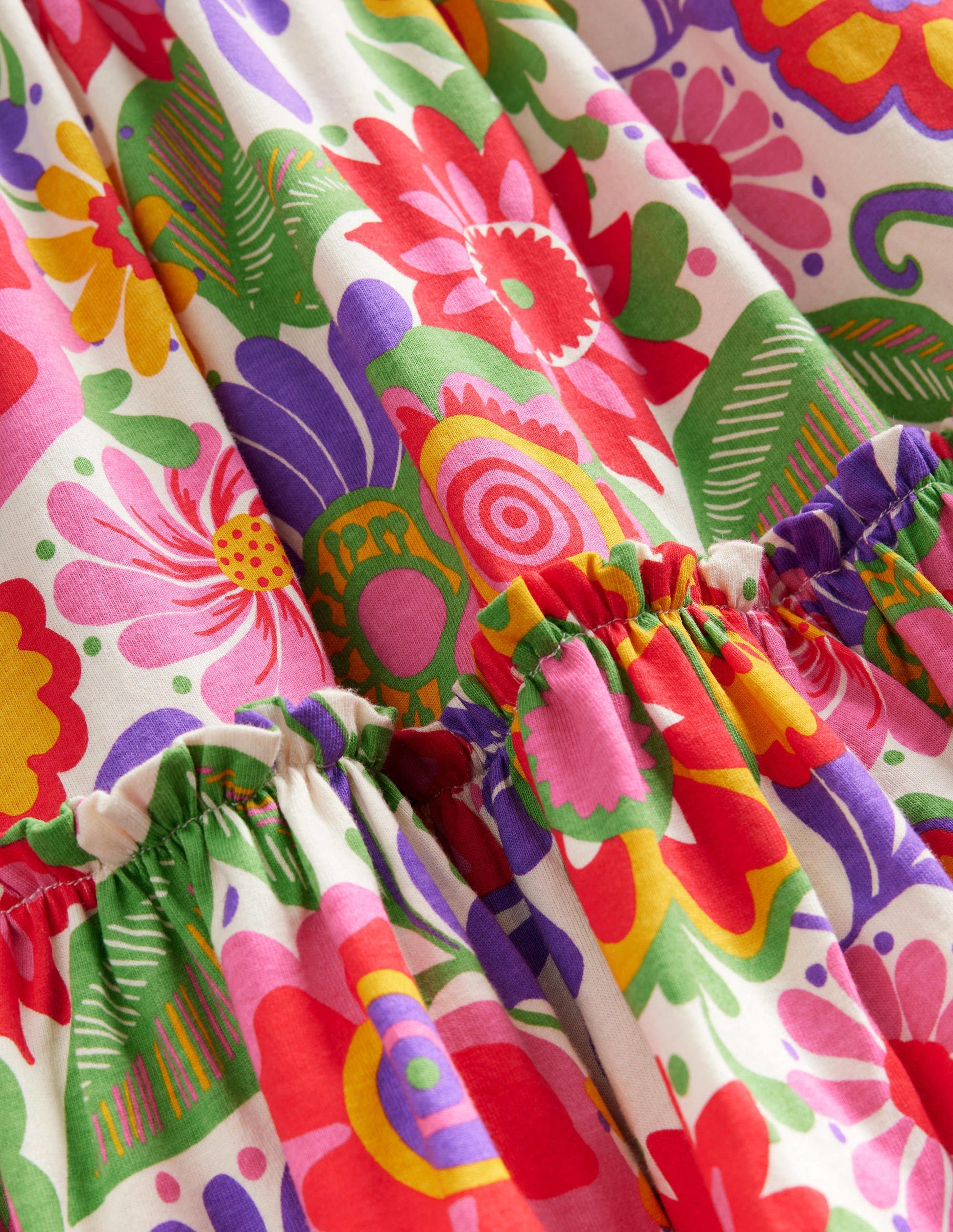 Printed Jersey Midi Skirt-Multi Festival Floral-3