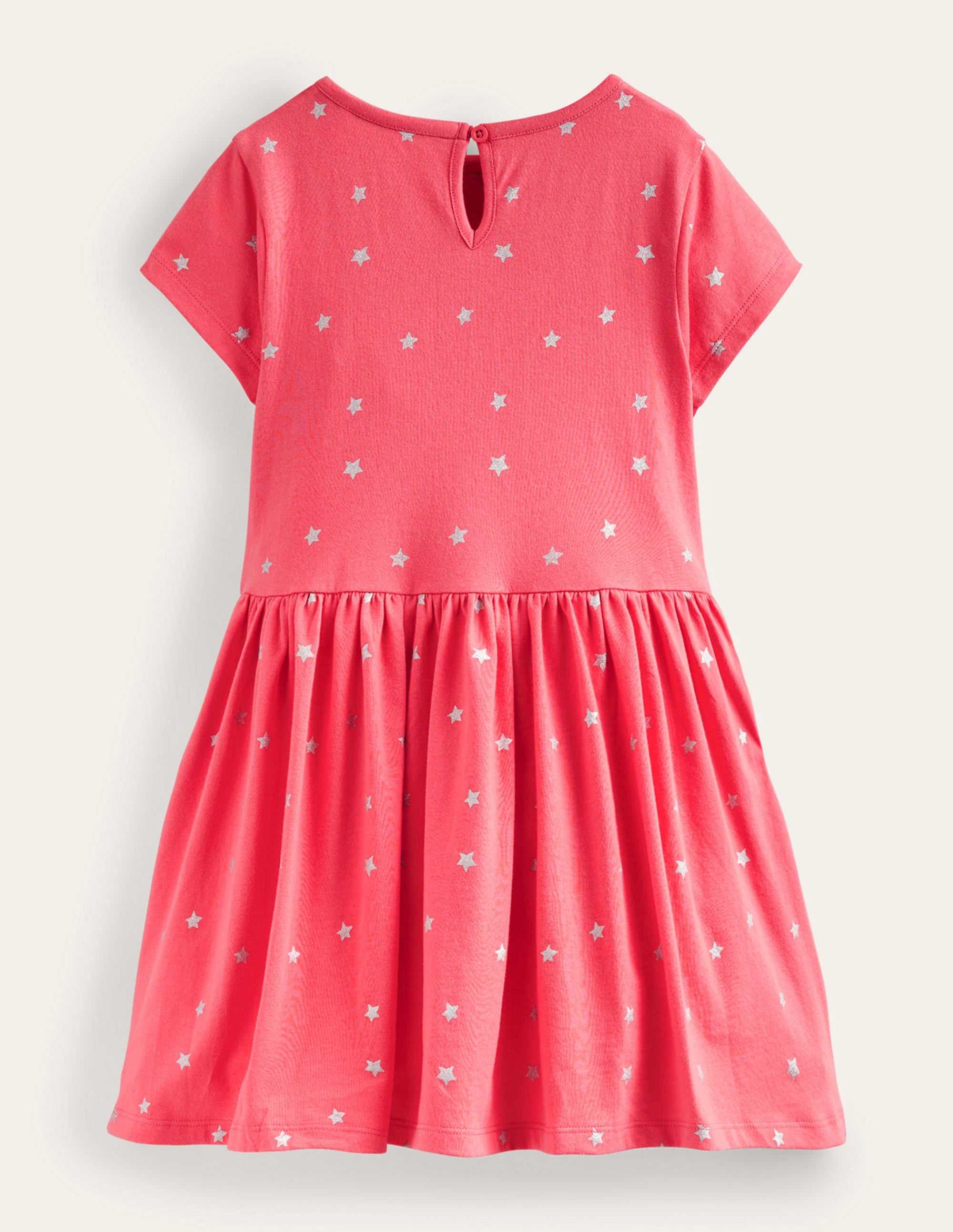 Jersey Unicorn Appliqué Dress-Unicorns - Image 2