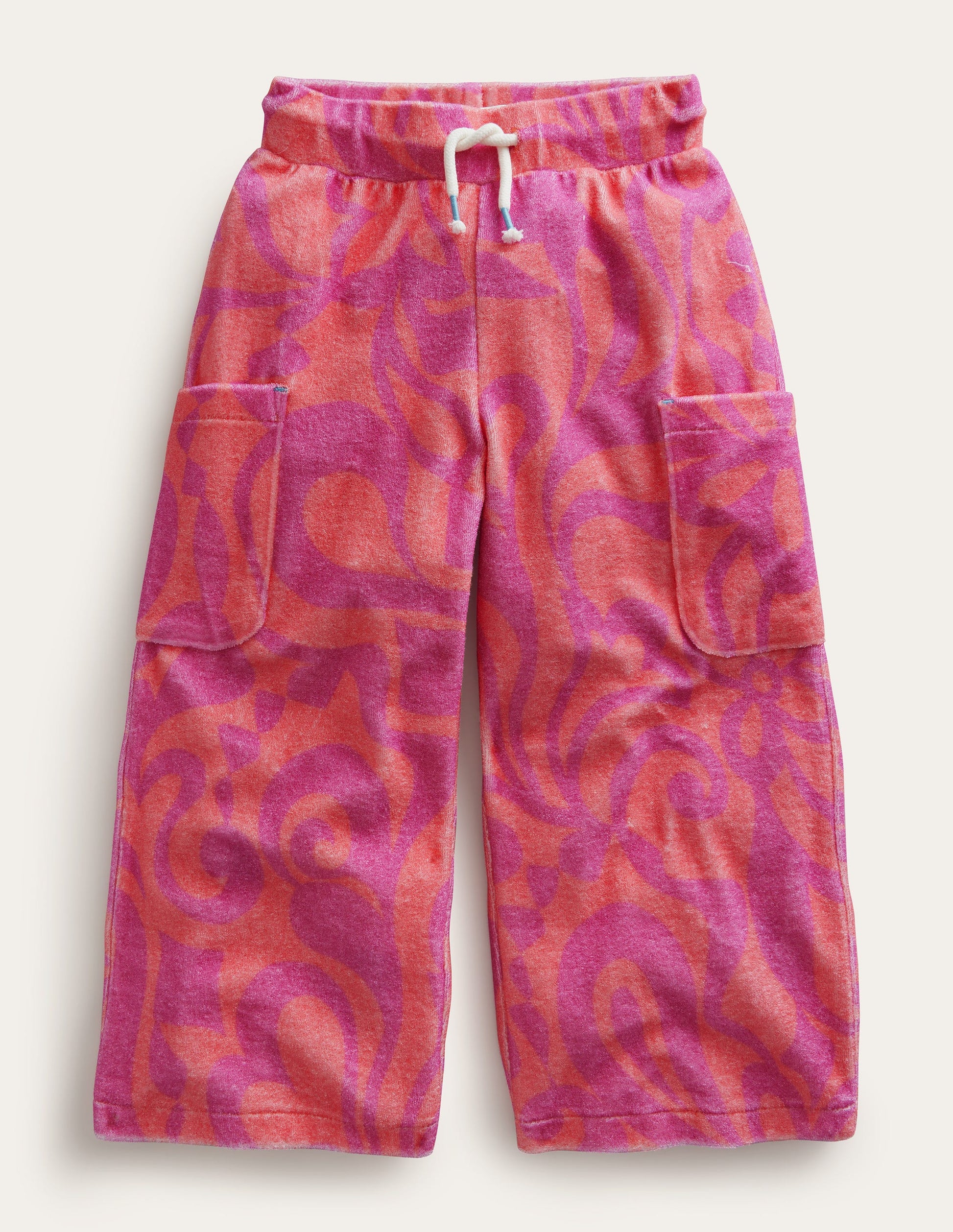 Printed Towelling  Cargo-Peach Punch Pink-1