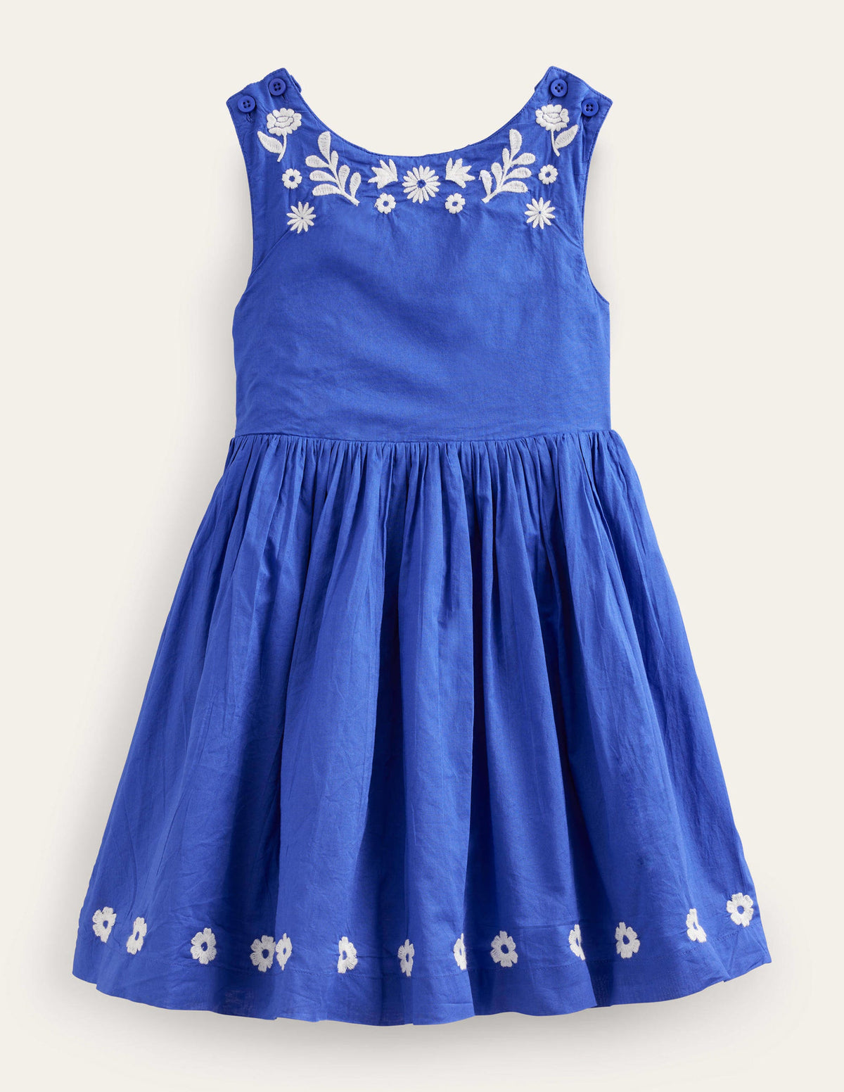Embroidered Cross-Back Dress-Bluing Blue - Image 1