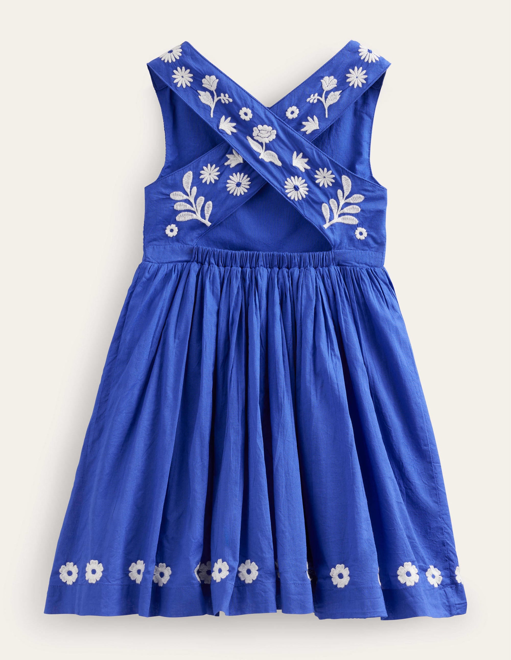 Embroidered Cross-Back Dress-Bluing Blue - Image 2