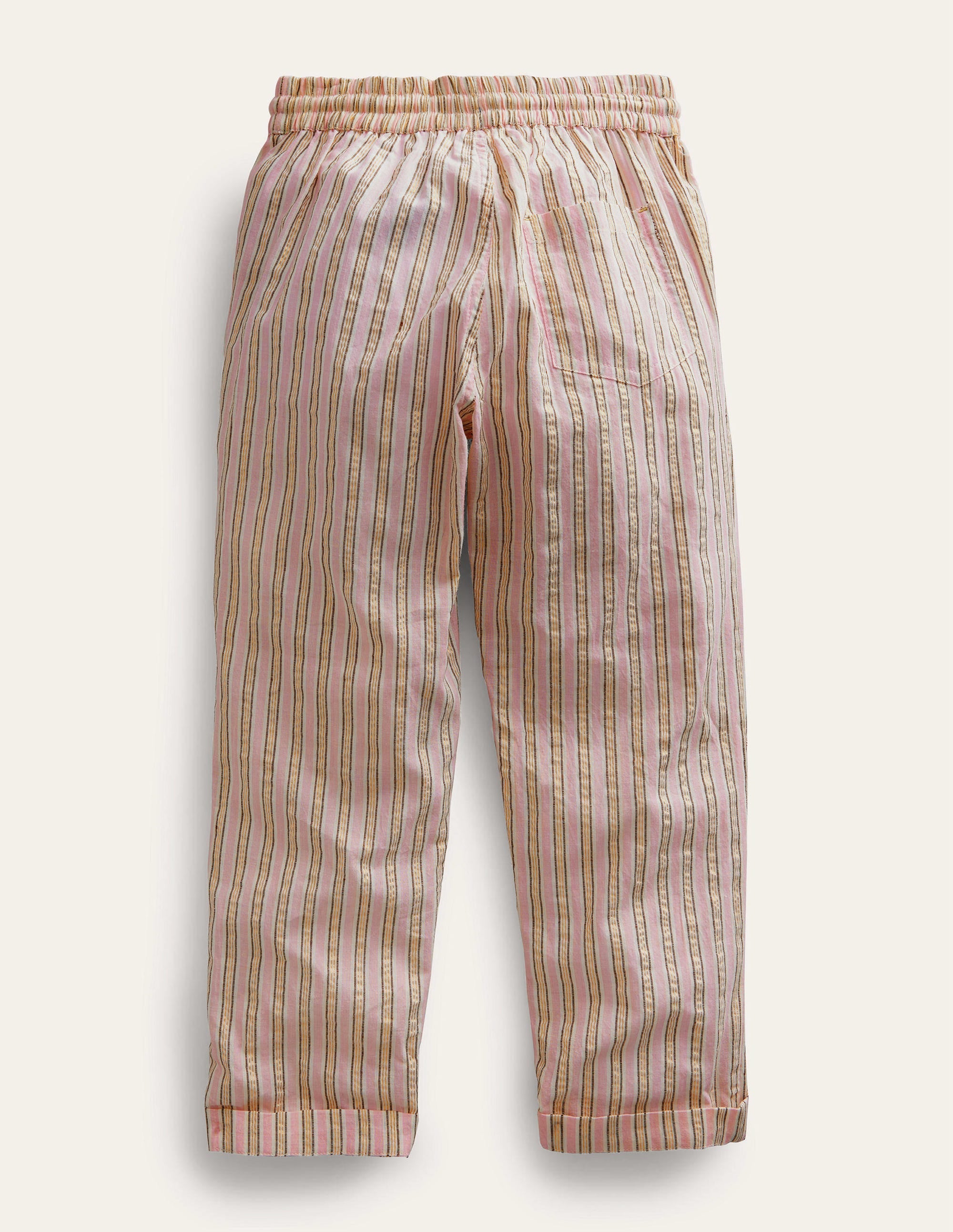 Stripe Pull on Trousers-Lilac and Metallic Stripe - Image 2