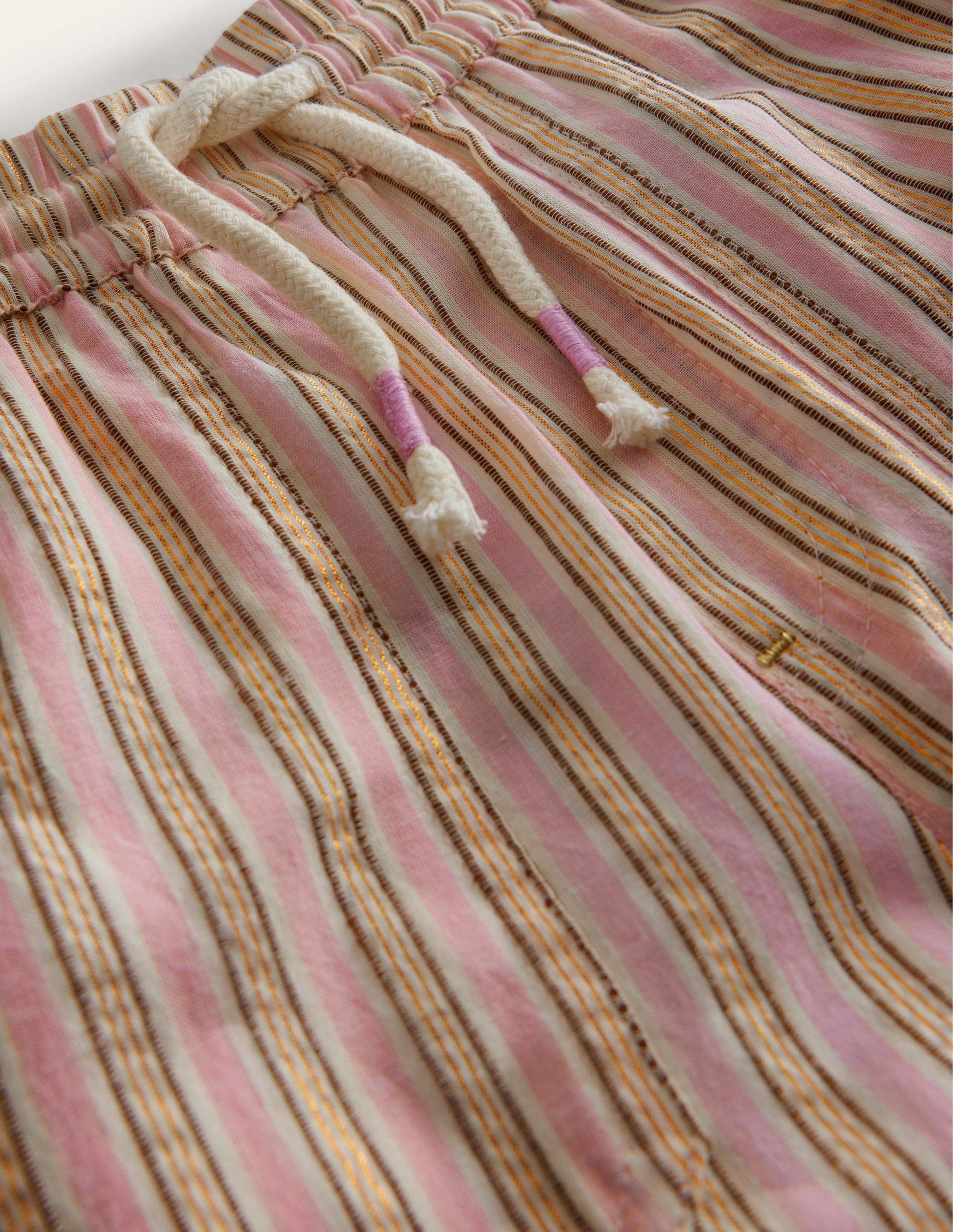 Stripe Pull on Trousers-Lilac and Metallic Stripe-3