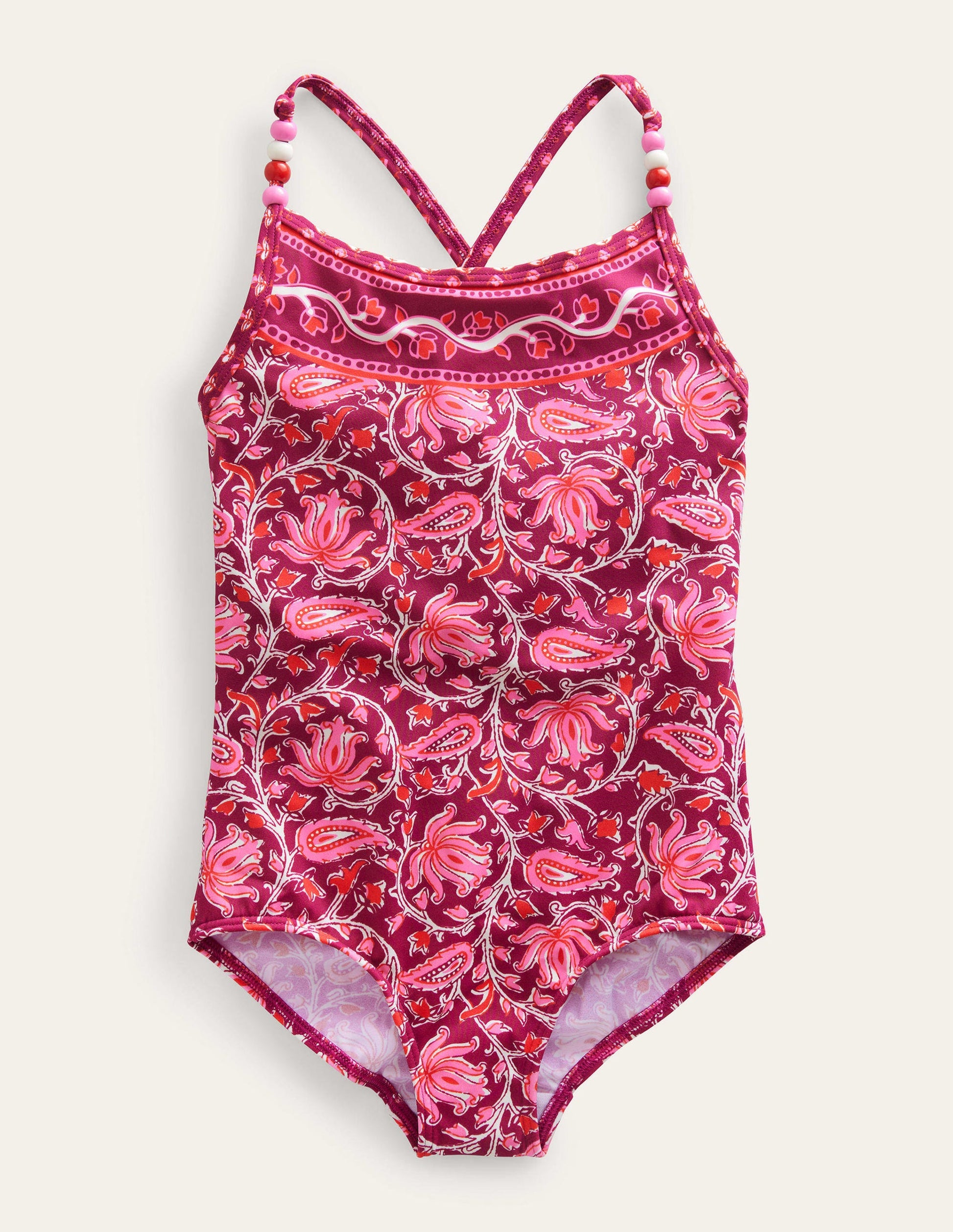 Beaded Swimsuit-Raspberry Radiance Paisley-1