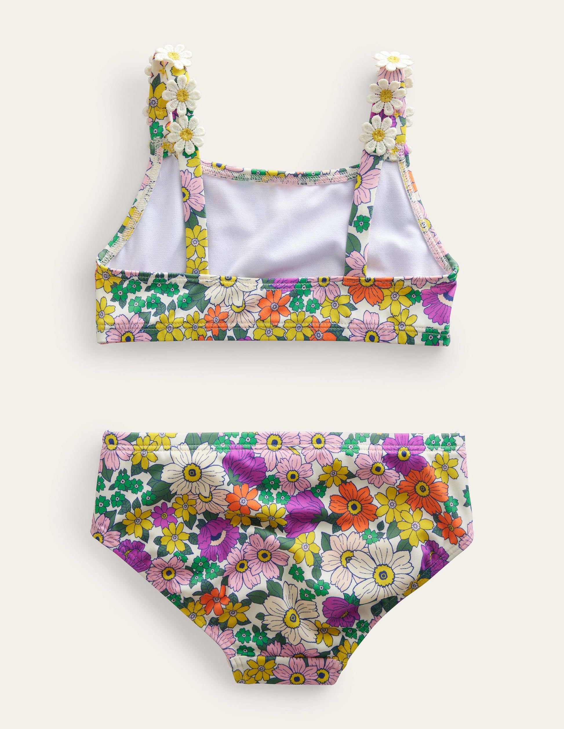 Daisy Strap Bikini-Ivory & Radiant Orchid Floral-2