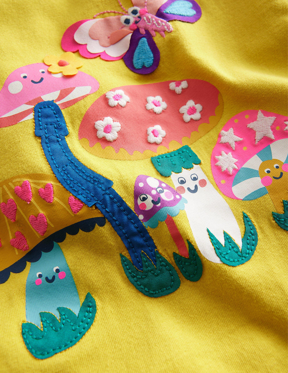 Printed Flutter T-shirt-Yellow Mushrooms-3