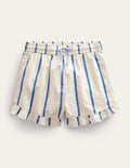 Frill Hem Woven Shorts-Ivory