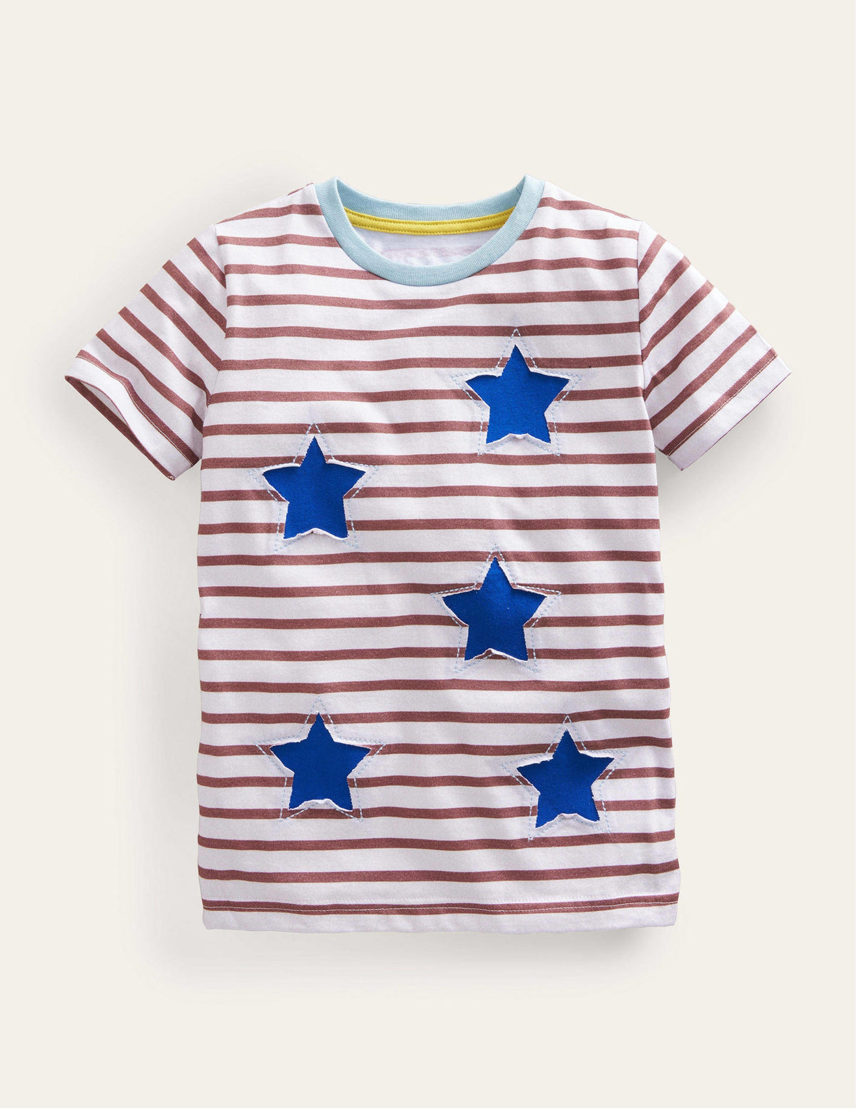 Reverse Appliqué T-shirt-Red/Ivory Stars-1