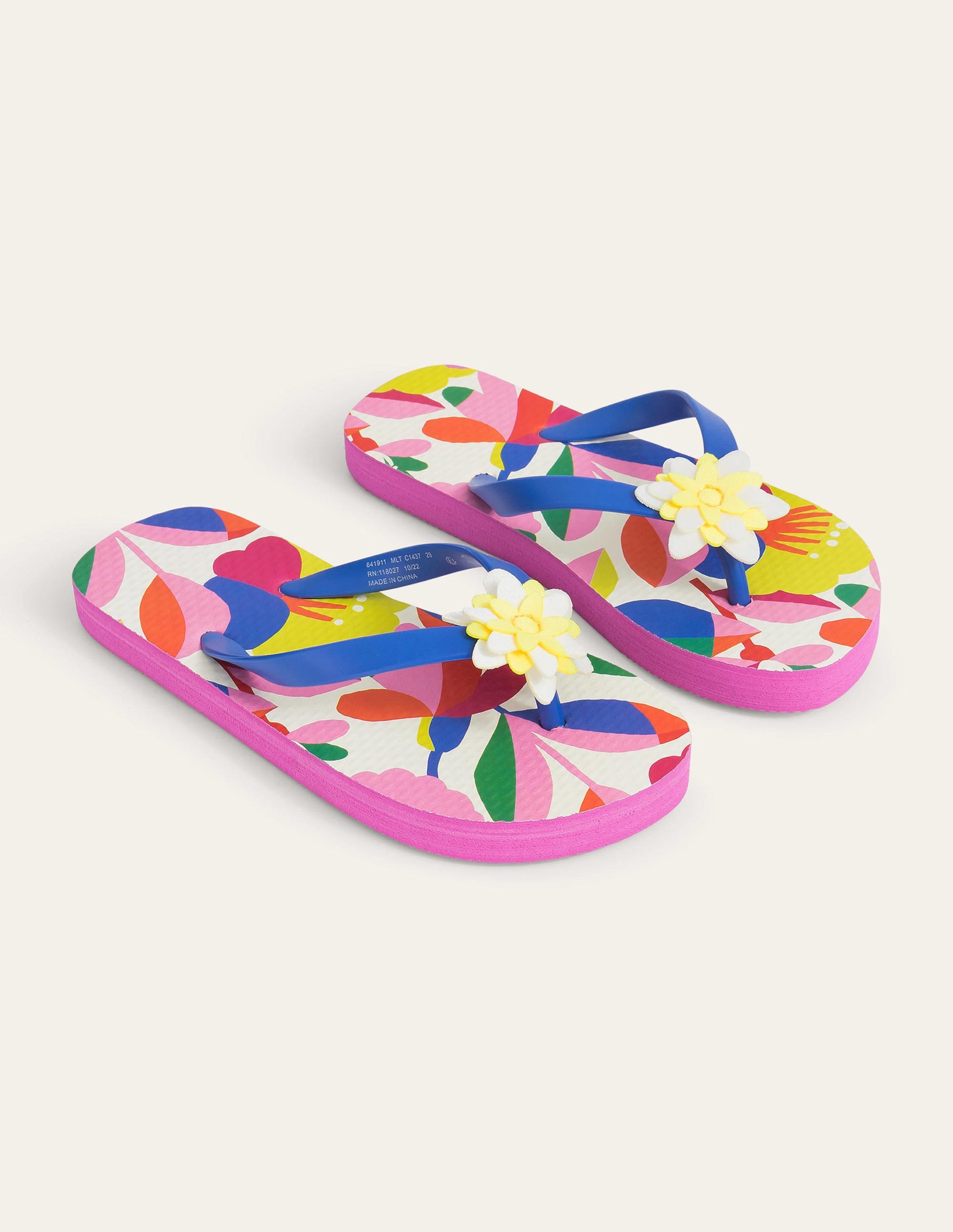 Flip Flops (Girls)-Multi Floral - Image 2