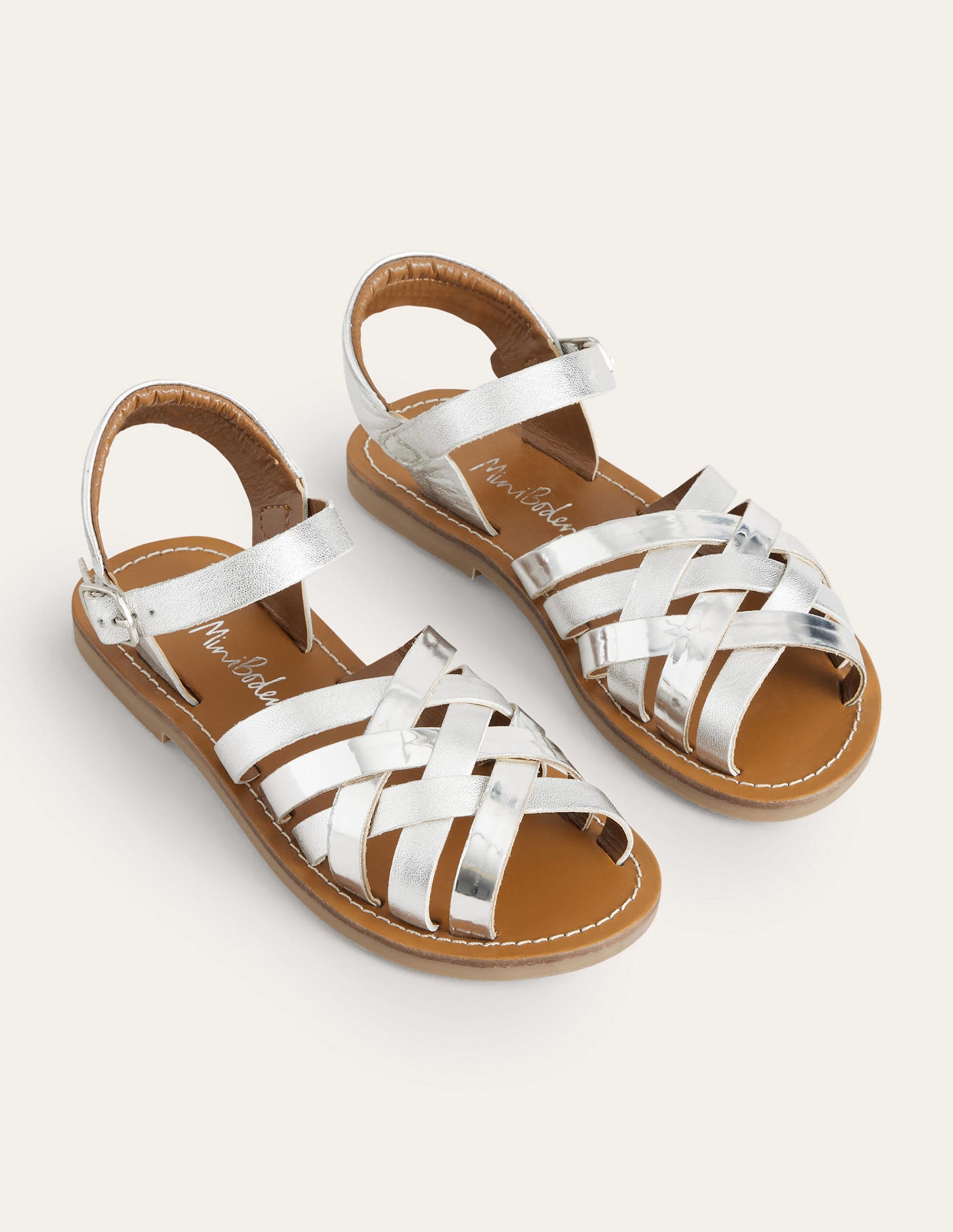 Strappy Sandals-Metallic Silver - Image 2