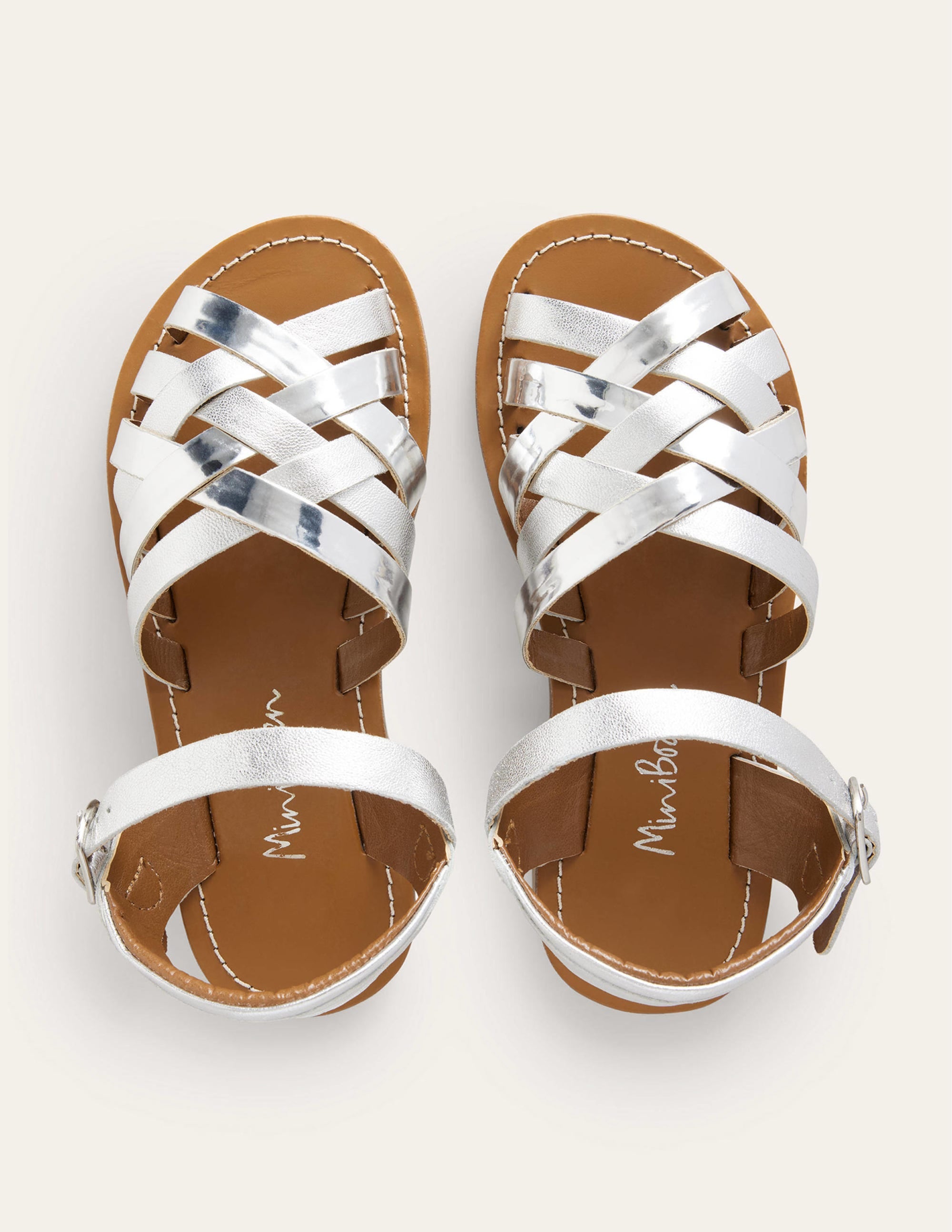 Strappy Sandals-Metallic Silver - Image 4